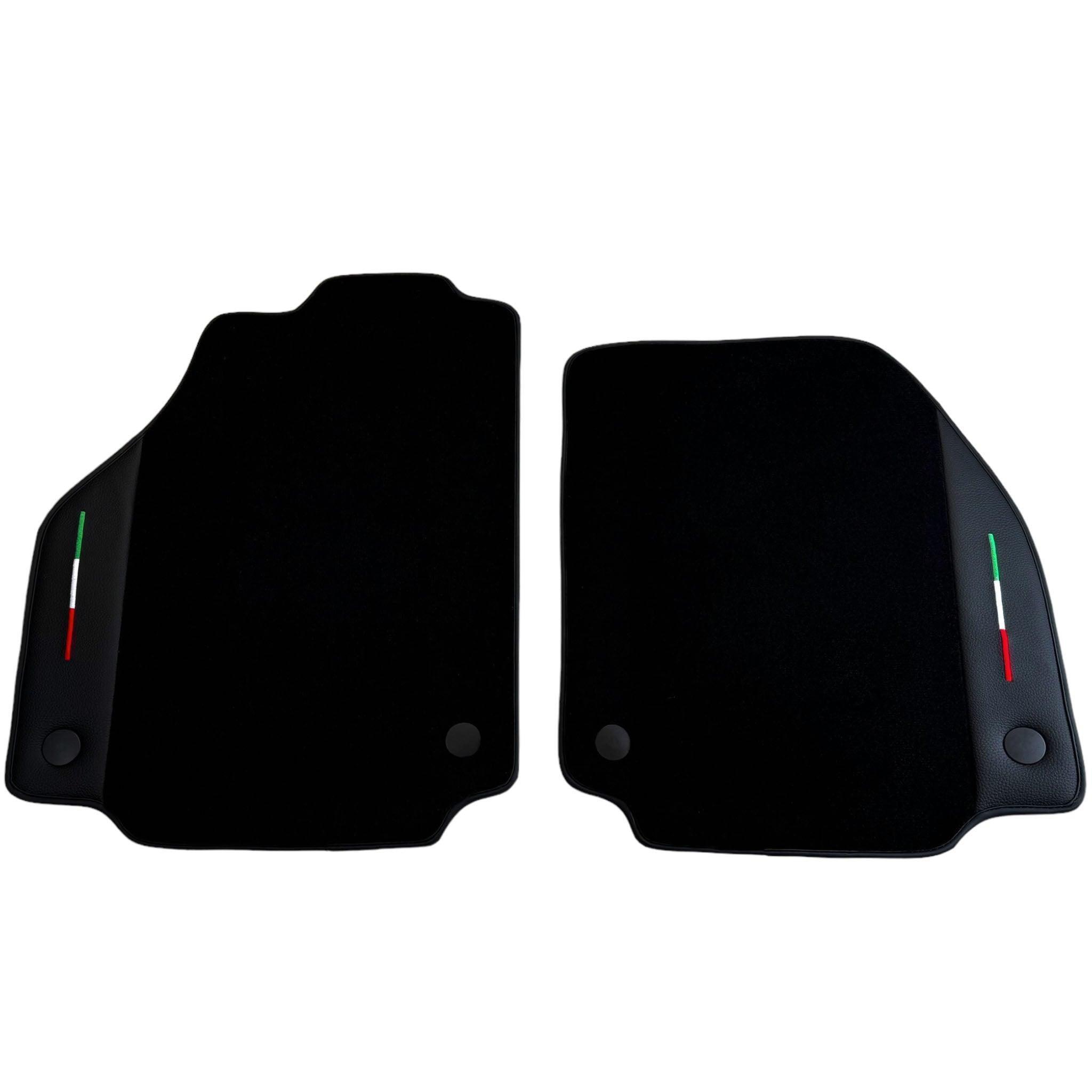 Black Floor Mats for Ferrari 488 Pista Spider 2019-2021 with Leather - AutoWin