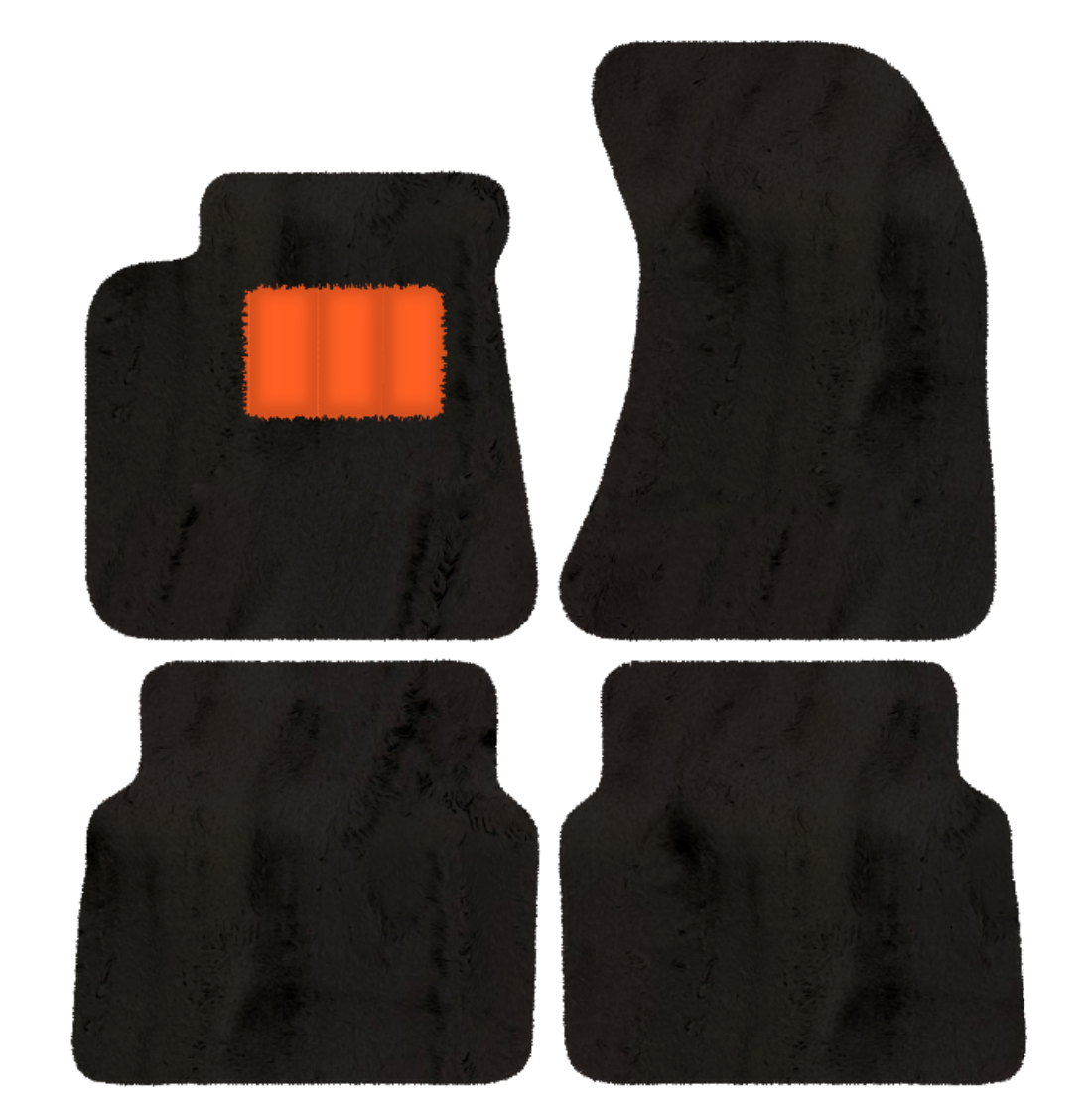 Black Floor Mats for Audi A8 D4 (2010-2017) With Orange Alcantara | ER56 Design - ER56 Design