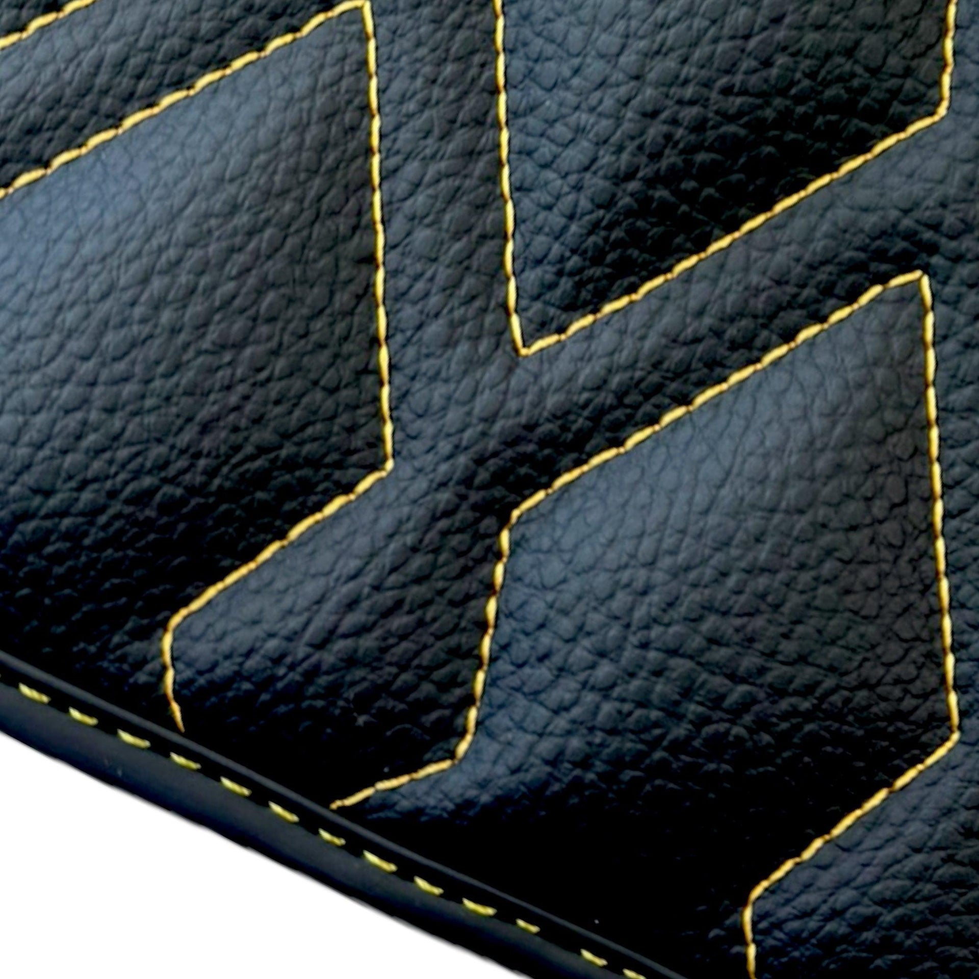 Black Leather Floor Mats for Rolls-Royce Spectre (2023-2024) ER56 Design - AutoWin