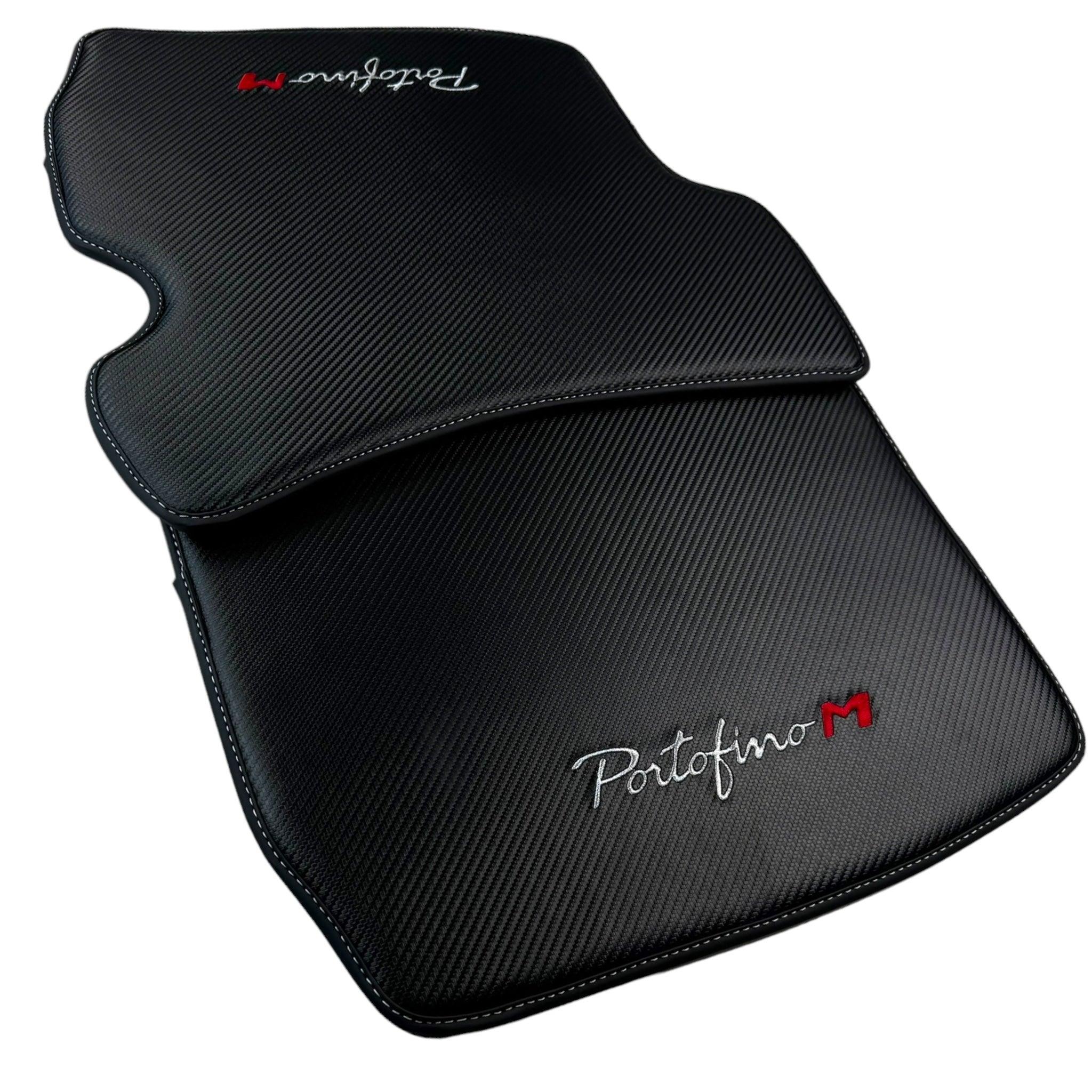 Carbon Fiber Leather Floor Mats for Ferrari Portofino M (2018-2023) - AutoWin
