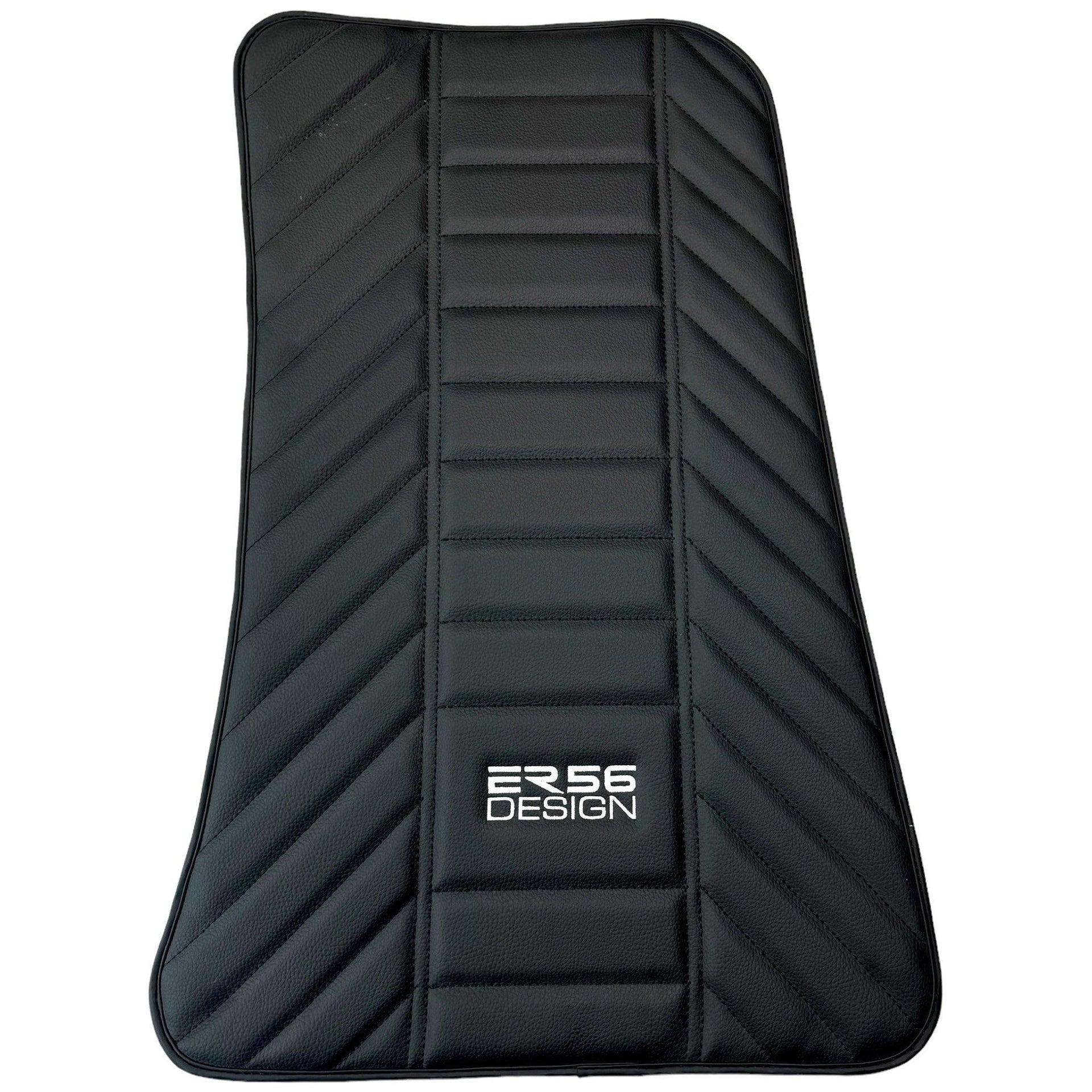 Black Leather Floor Mats for Rolls Royce Ghost Series II (2021-2024) ER56 Design - AutoWin