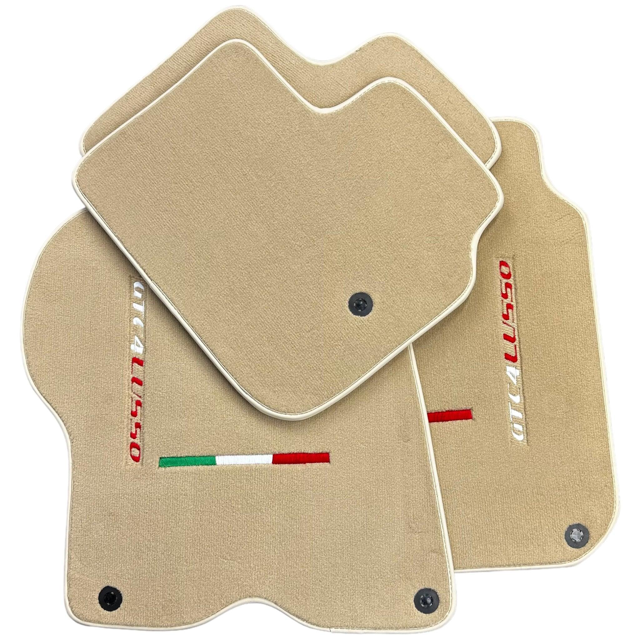 Beige Floor Mats for Ferrari GTC4 Lusso (2016-2023) Italian Edition - AutoWin