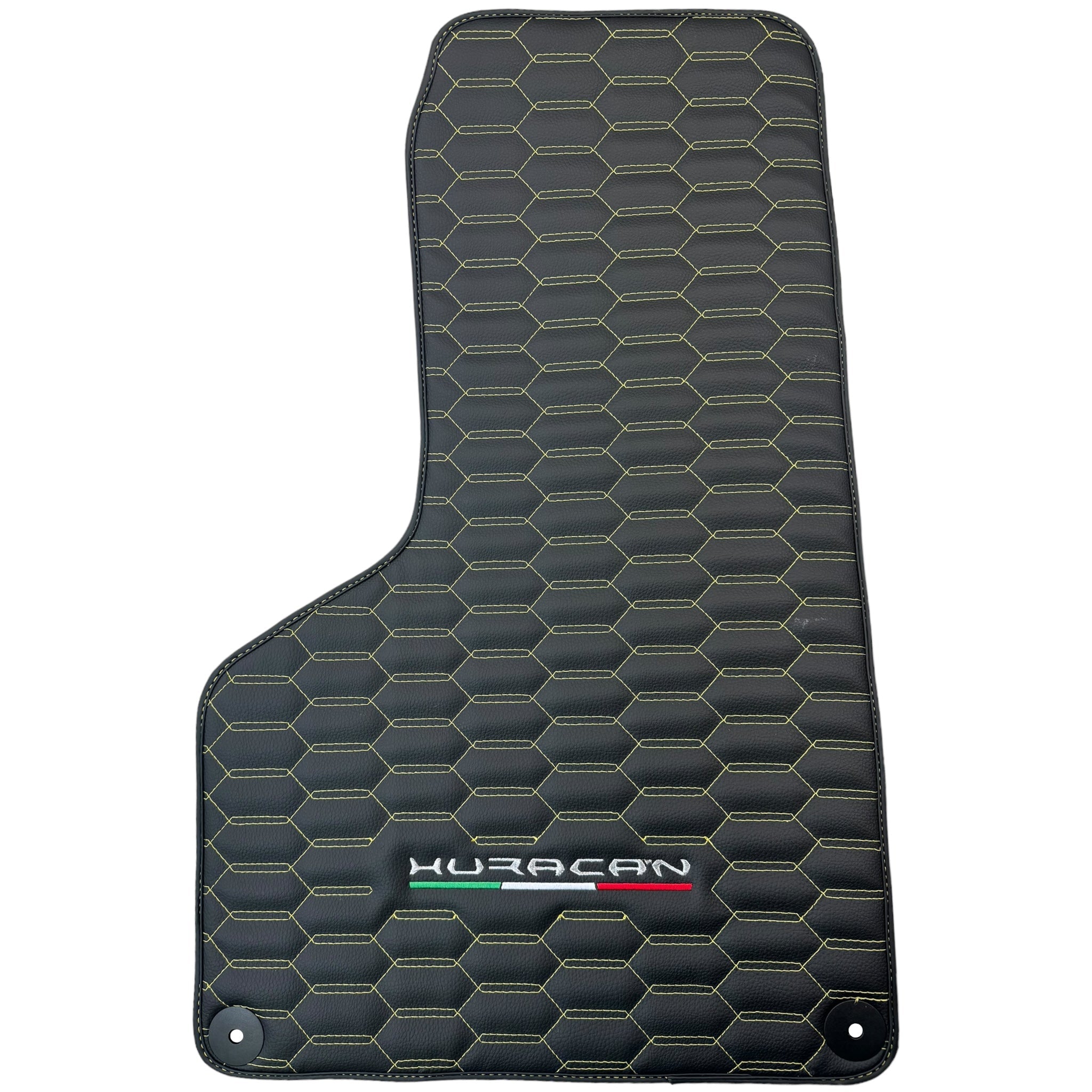 Floor Mats for Lamborghini Huracan Leather Yellow Stitching