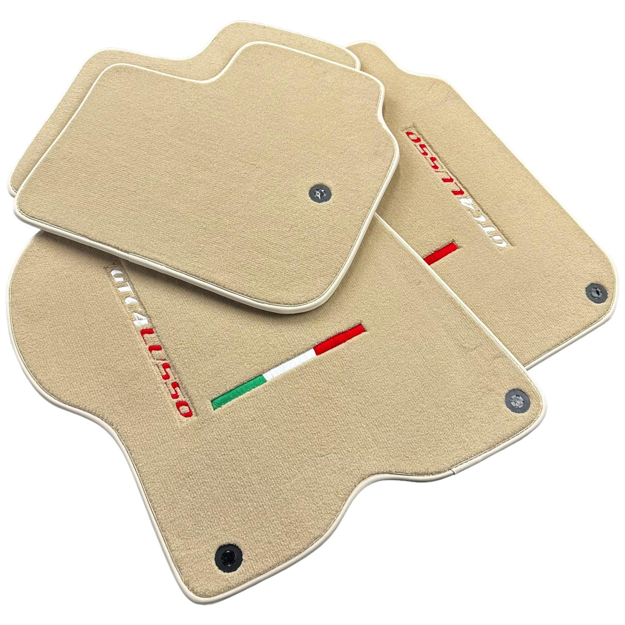 Beige Floor Mats for Ferrari GTC4 Lusso (2016-2023) Italian Edition - AutoWin
