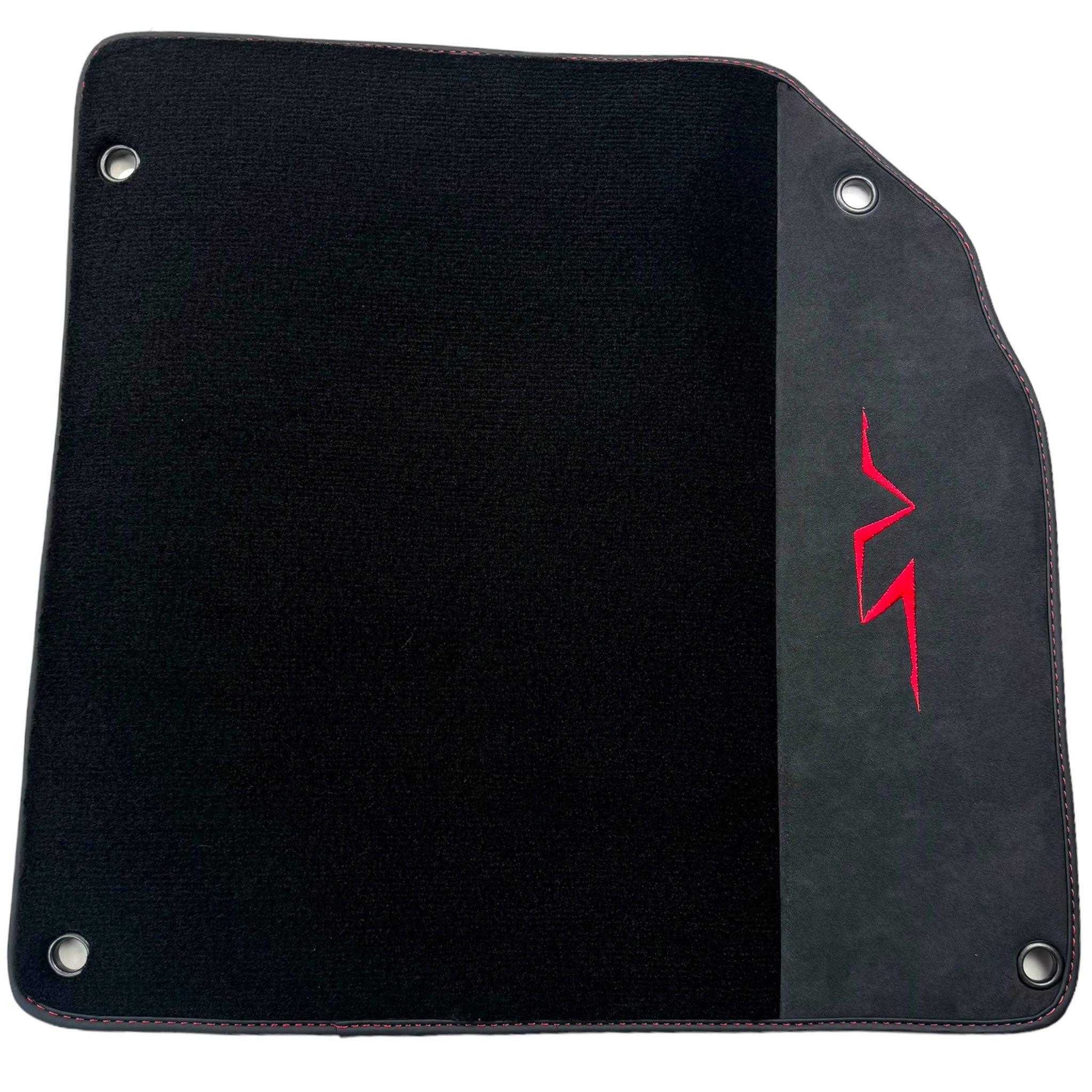 Black Floor Mats for Lamborghini Aventador SV with Alcantara Leather - AutoWin