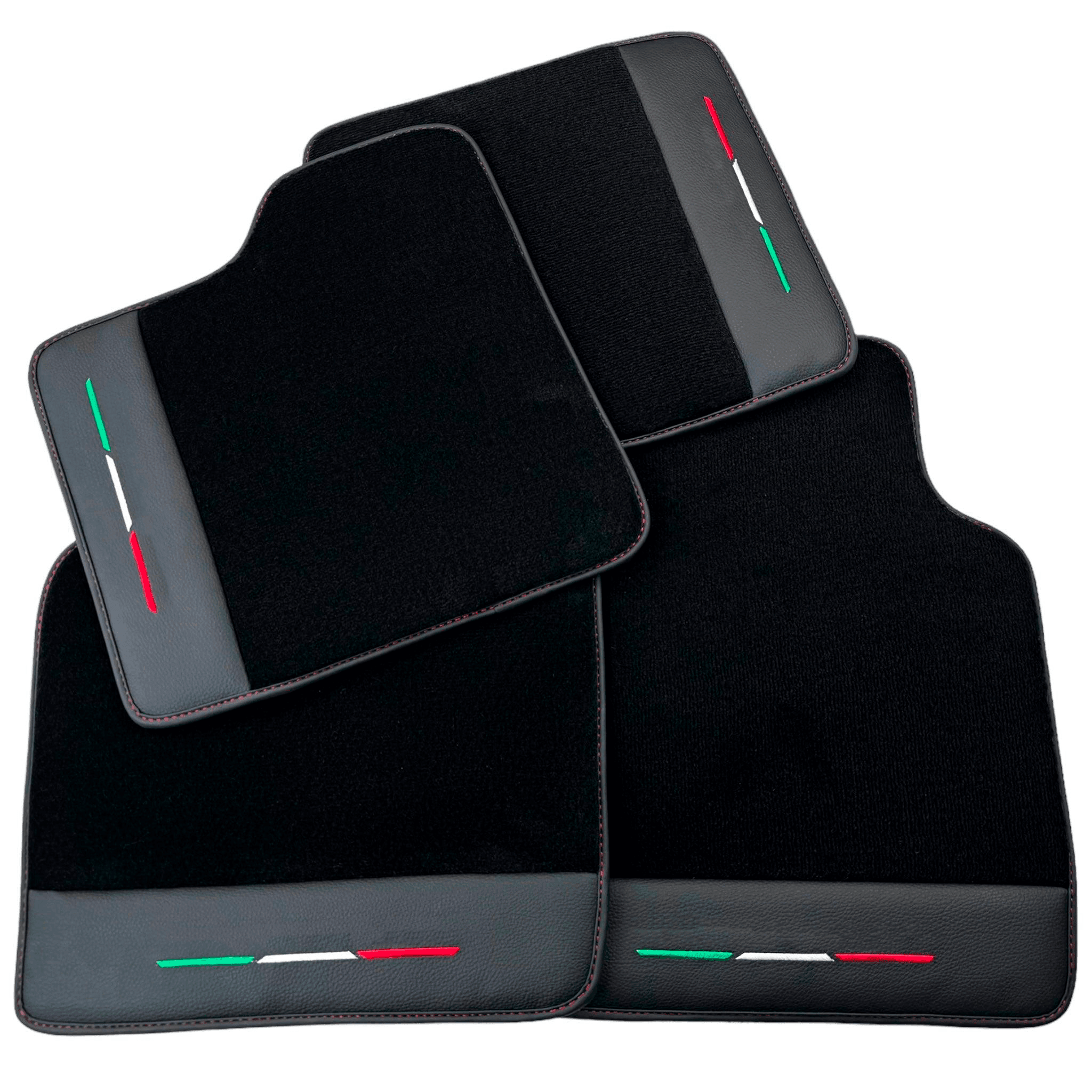 Black Floor Mats for Ferrari Purosangue with Leather and Black Trim | Italian Edition - AutoWin