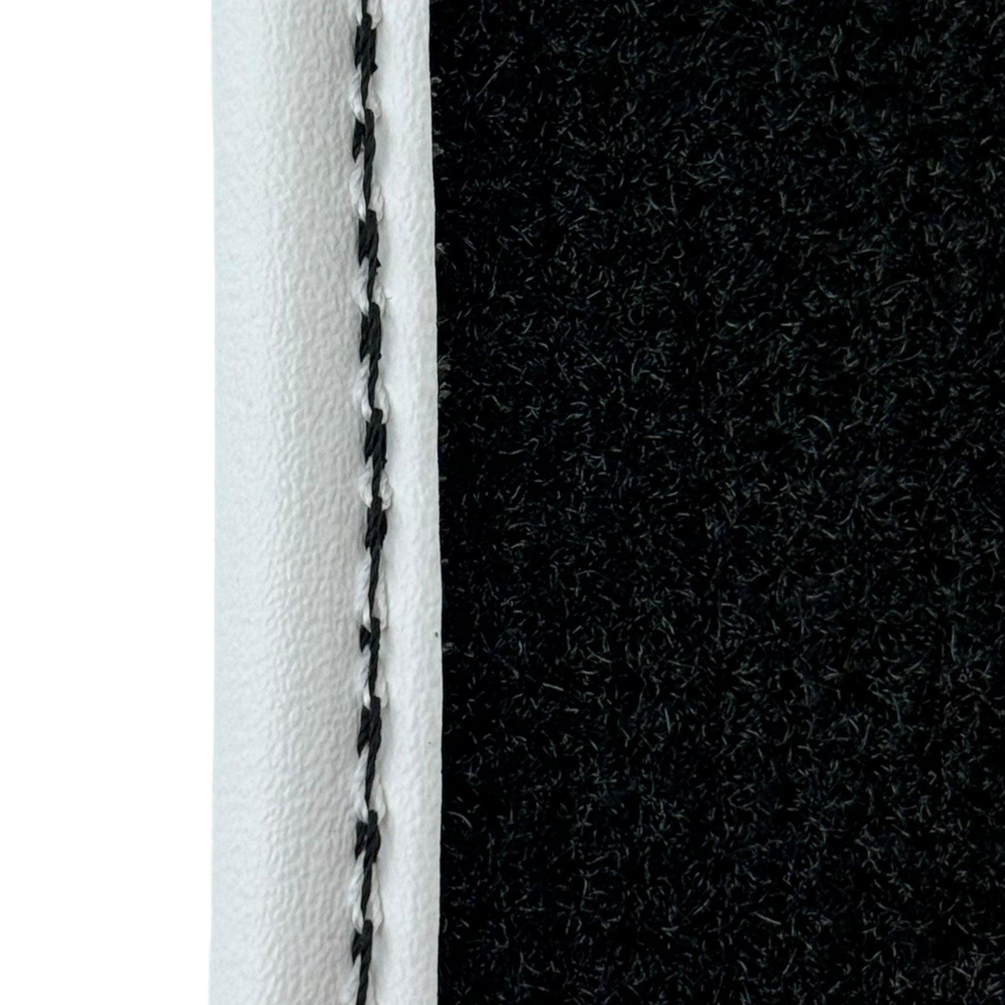 Black Floor Mats for Lamborghini Huracan EVO (2014-2023) with White Trim - AutoWin