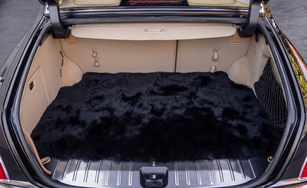 Customizable Black Sheepskin Trunk Floor Mat for Bentley Arnage Red Label RL (1998-2009)