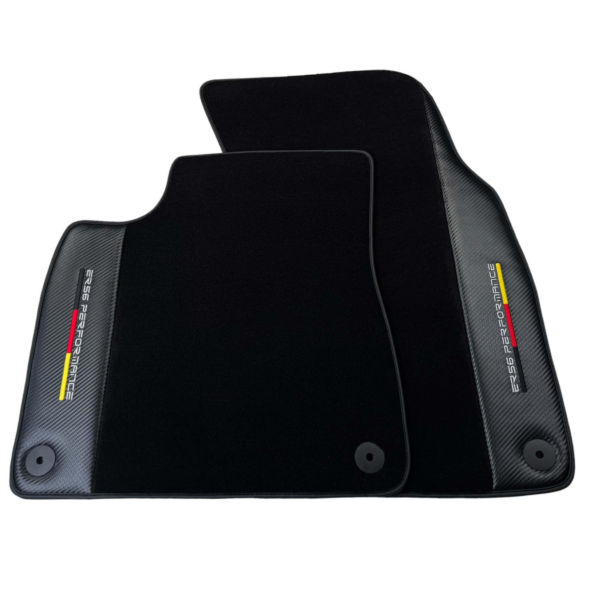 Black Floor Mats for Porsche Panamera (2017-2023) with Carbon | ER56 Performance - AutoWin