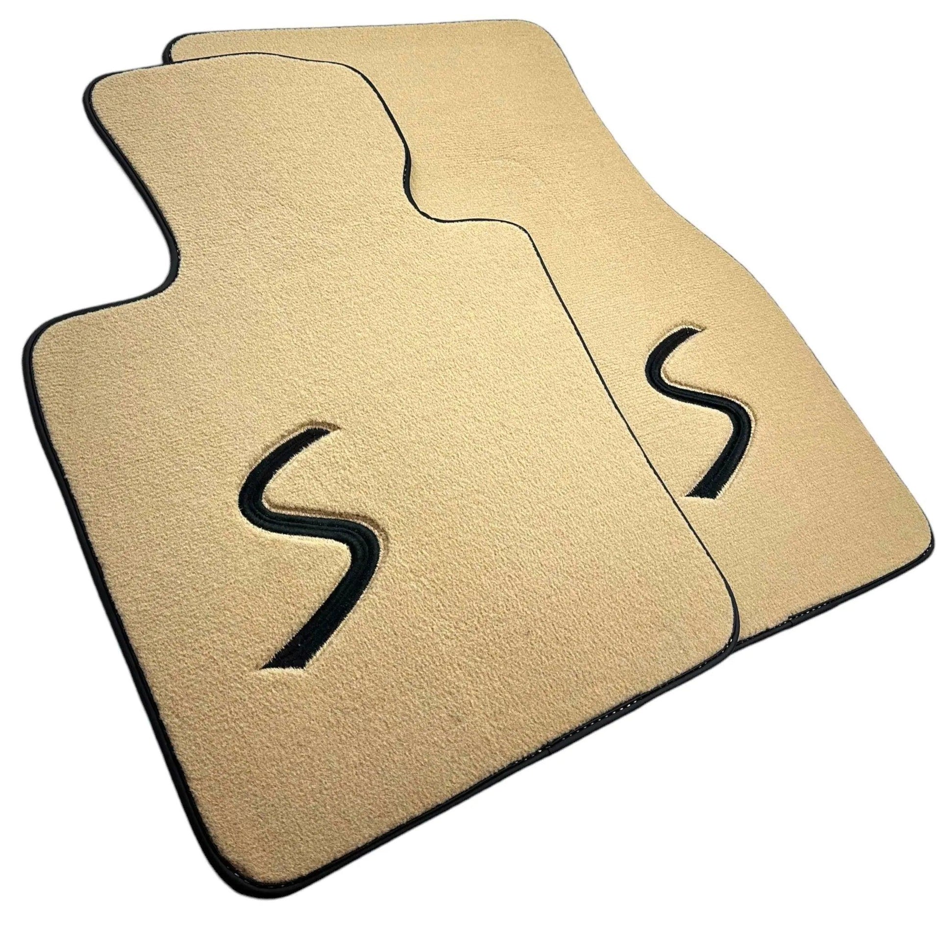 Beige Floor Mats for Mini Cabrio F57 Convertible (2016-2023) - AutoWin