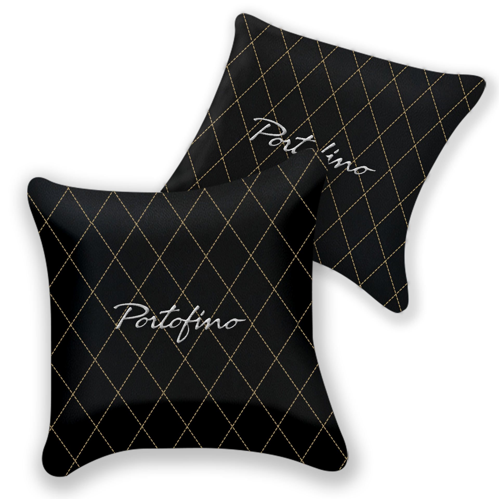 Customizable Black Leather Pillows for Ferrari 812 Superfast | 2-Pack