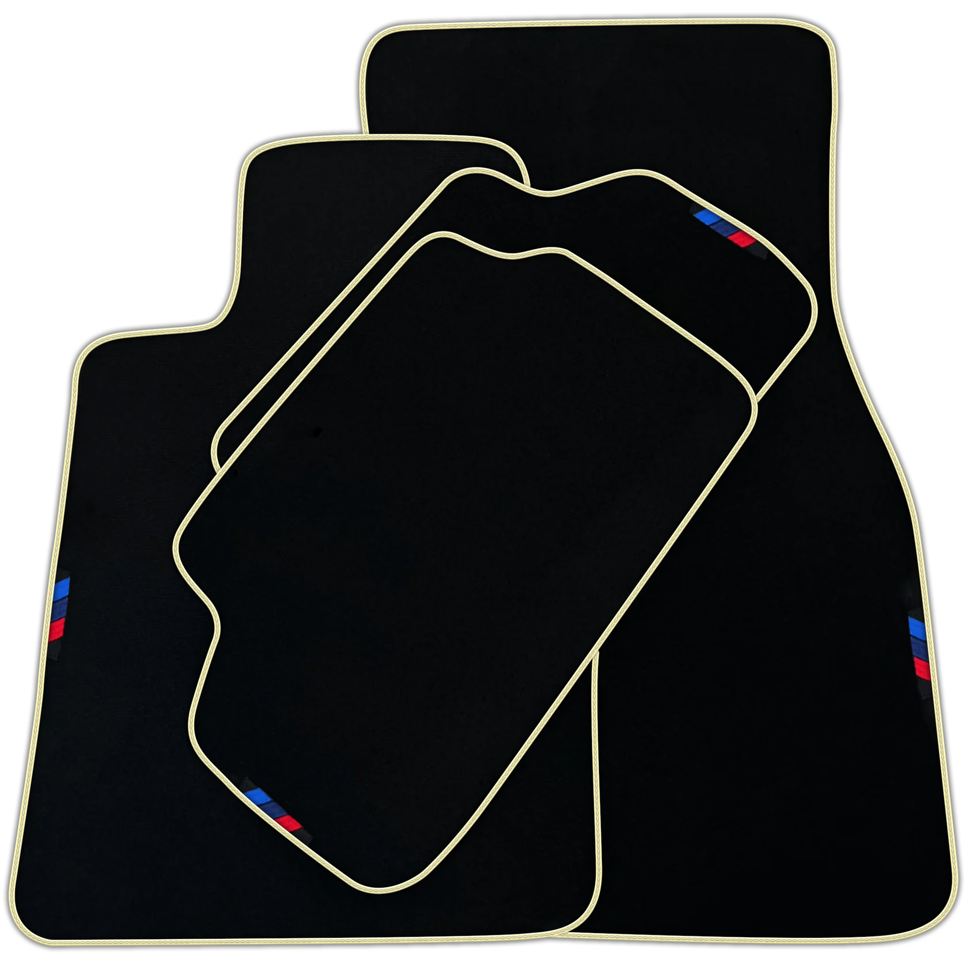 Black Floor Mats For BMW XM G09 (2023-2024) with White Trim | Various Trim Colors