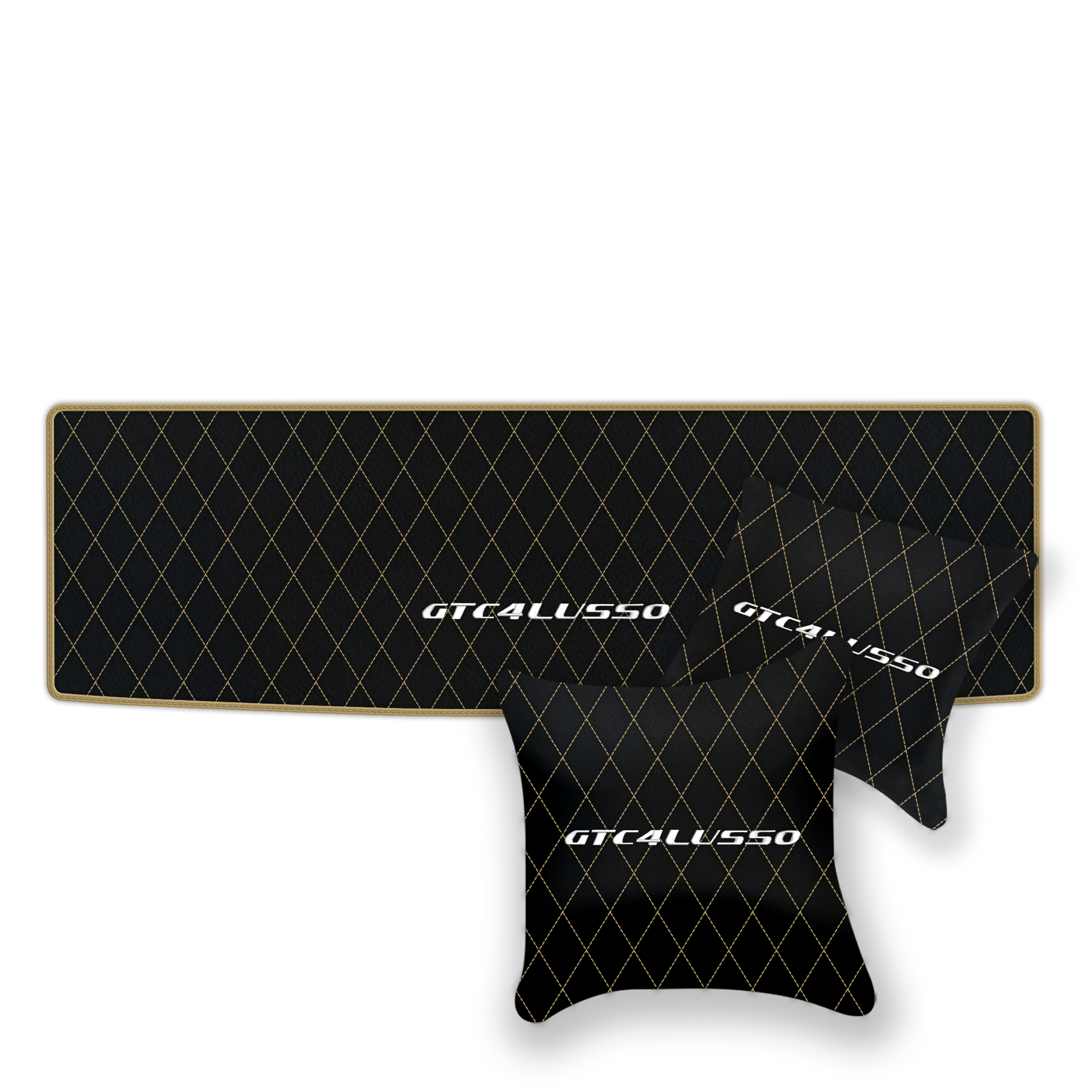 Luxury Black Leather Floor Mats for Ferrari Roma (2021-2024)