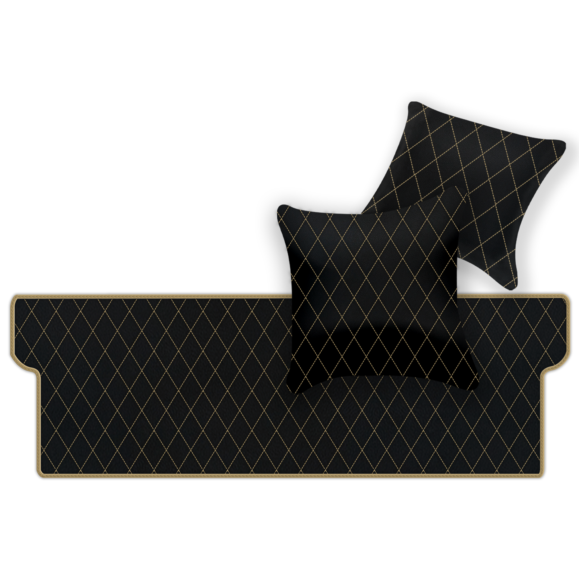 Customizable Leather Trunk Floor Mats with Double Diamond Pattern for Ferrari Dino GT4 (1973-1979) - AutoWin