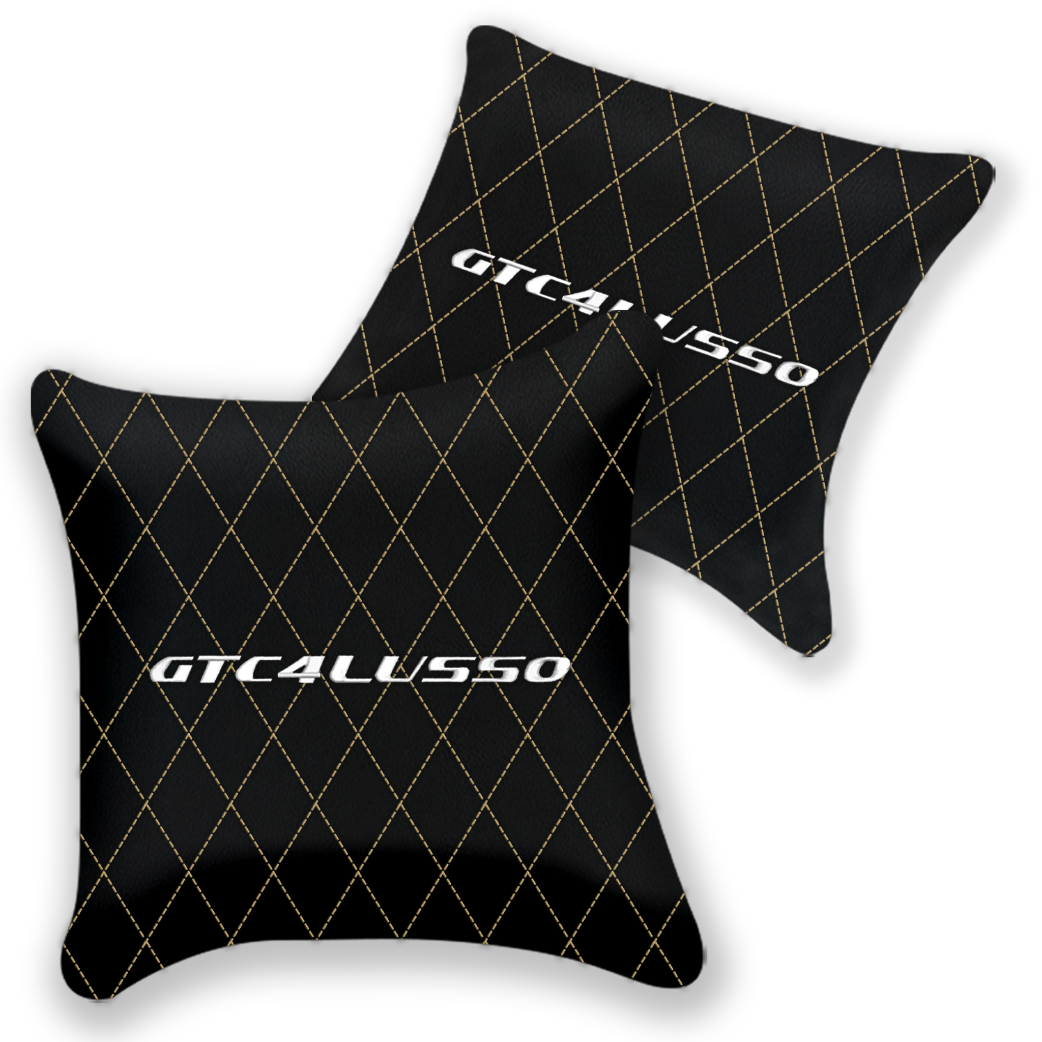 Customizable Black Leather Pillows for Ferrari Roma (2021-2024)