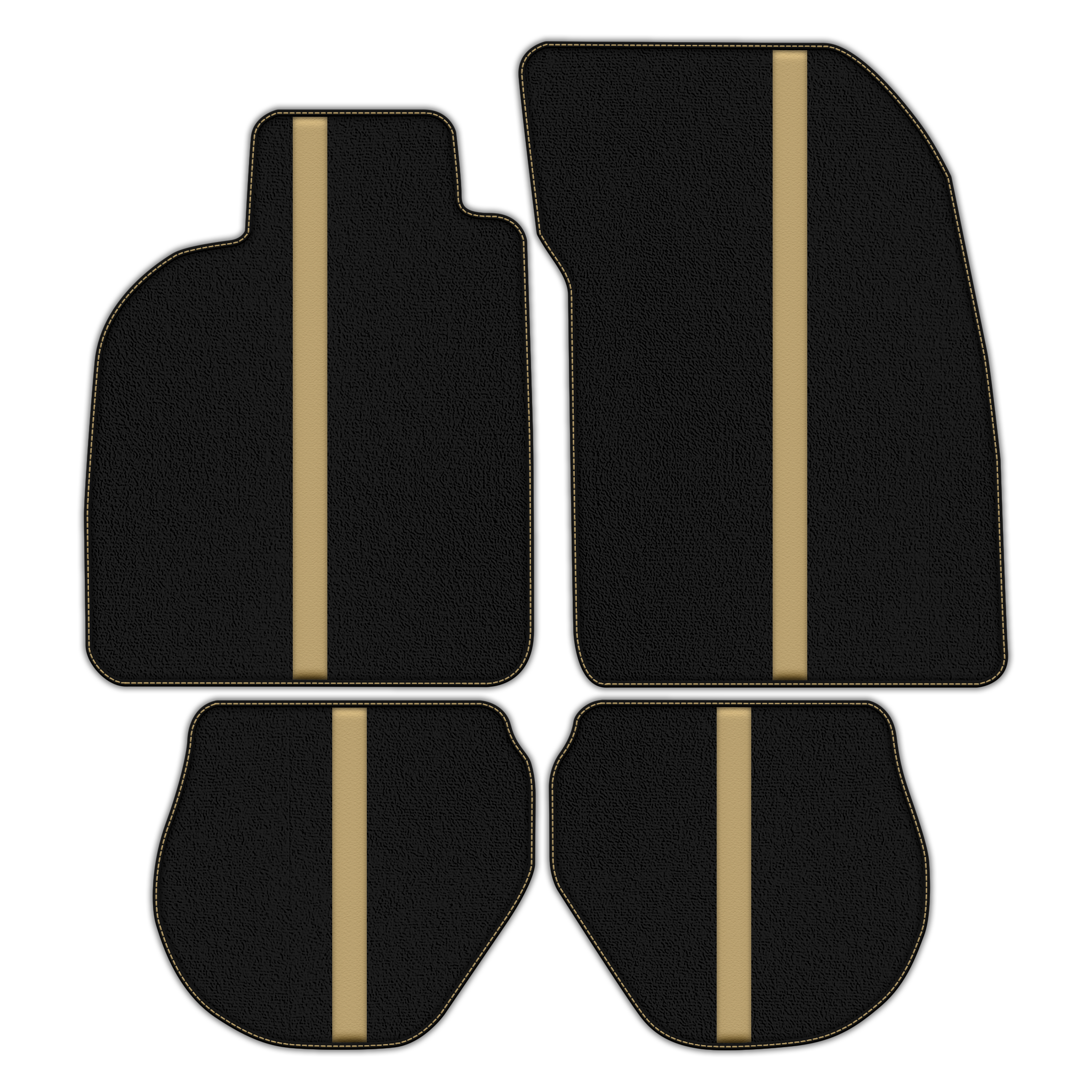 Black Floor Mats with Leather Line for Porsche 911 - 993 (1994-1998) - Various Colors