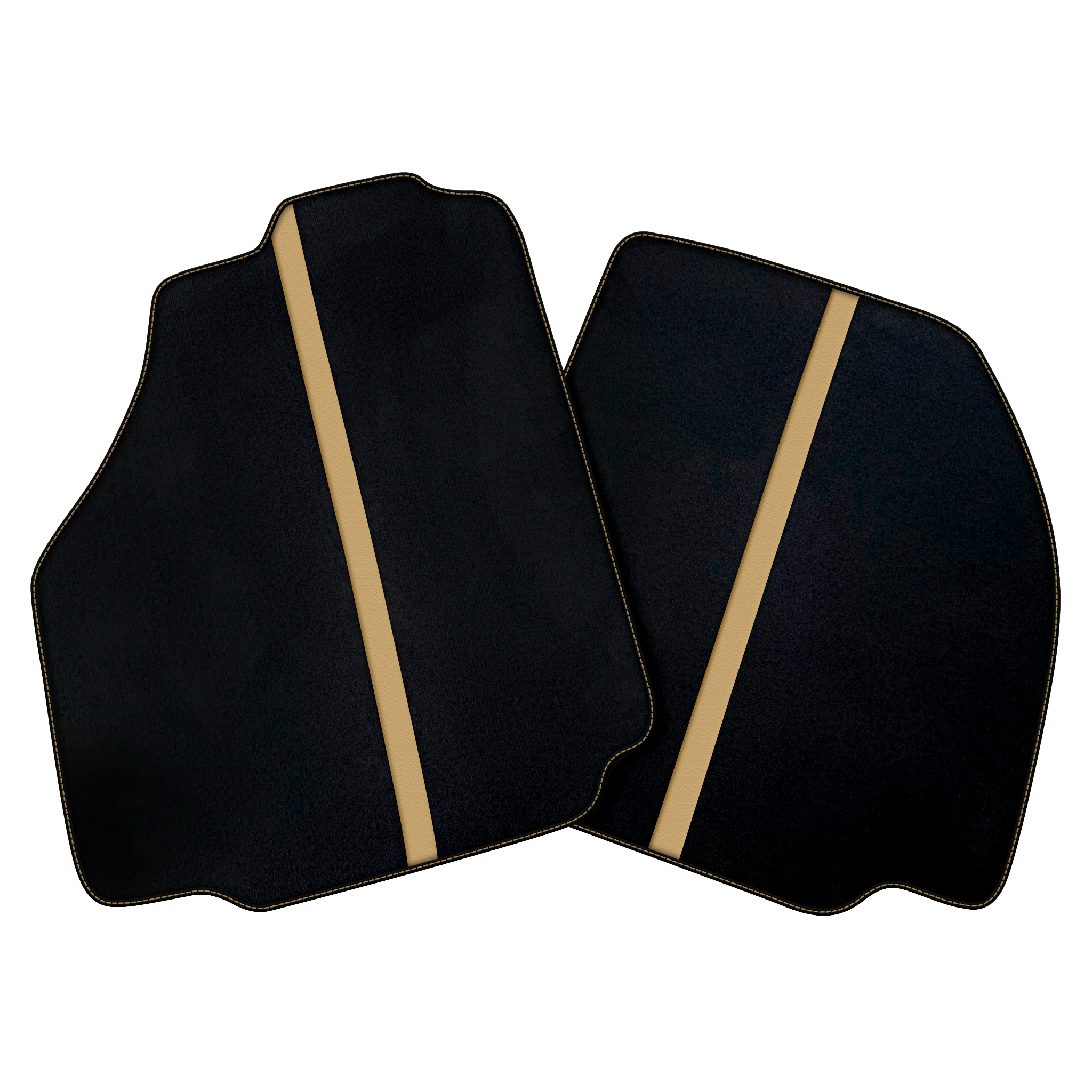 Black Car Floor Mats with Leather Line for Ferrari F8 Spider (2019-2023)