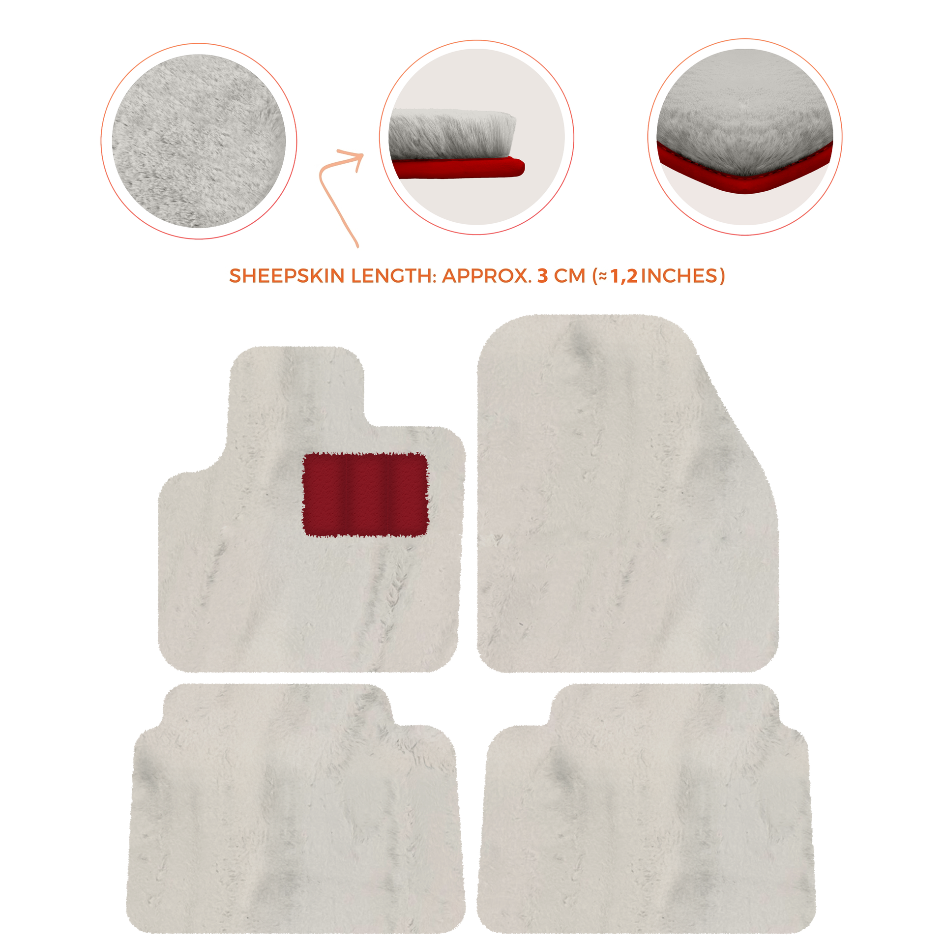 Luxury Sheepskin Floor Mats for Land Rover Discovery Sport (2015-2019)