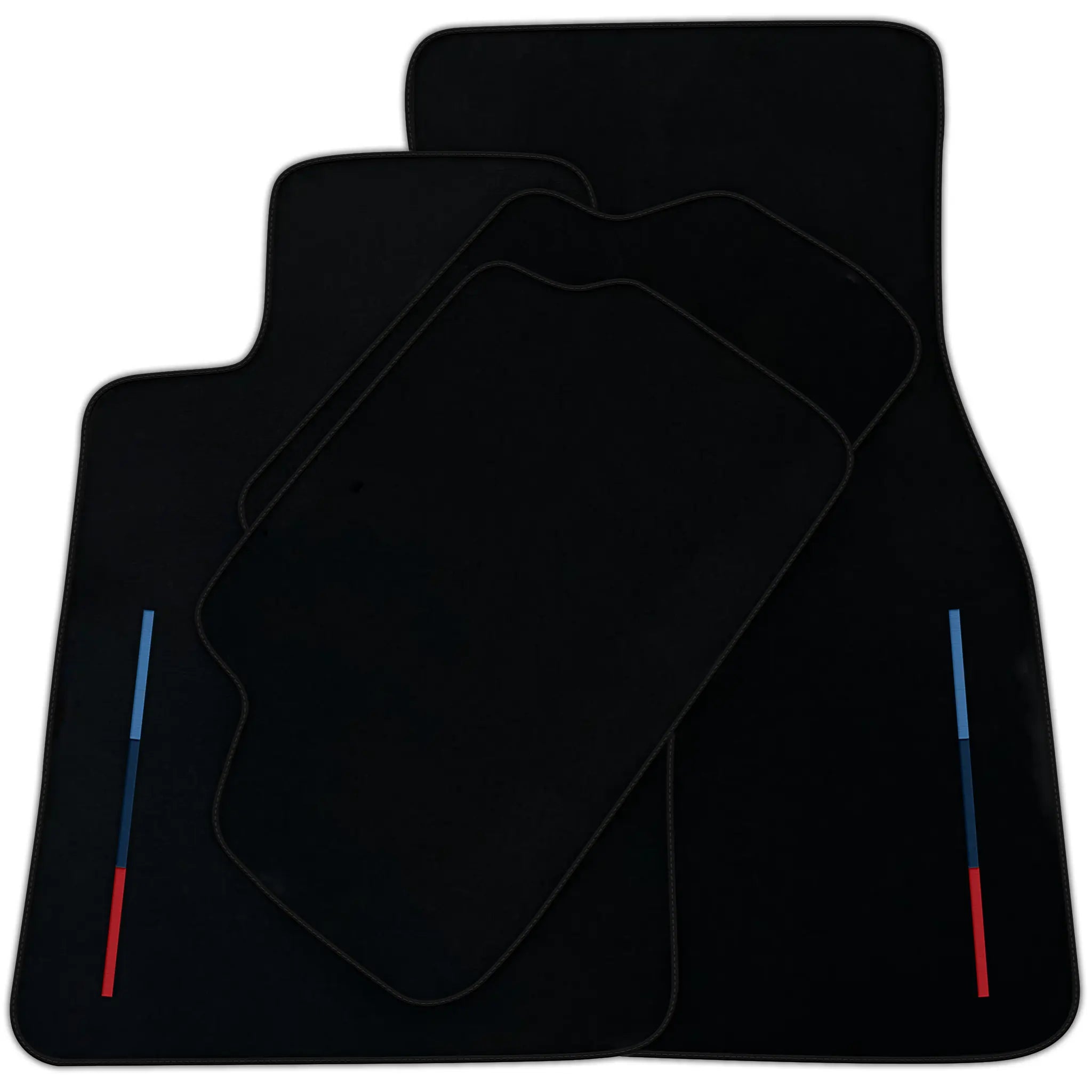 Black Floor Mats For BMW 3 Series E30 2-doors Coupe With 3 Color Stripes Tailored Set Perfect Fit | Various Trim Colors