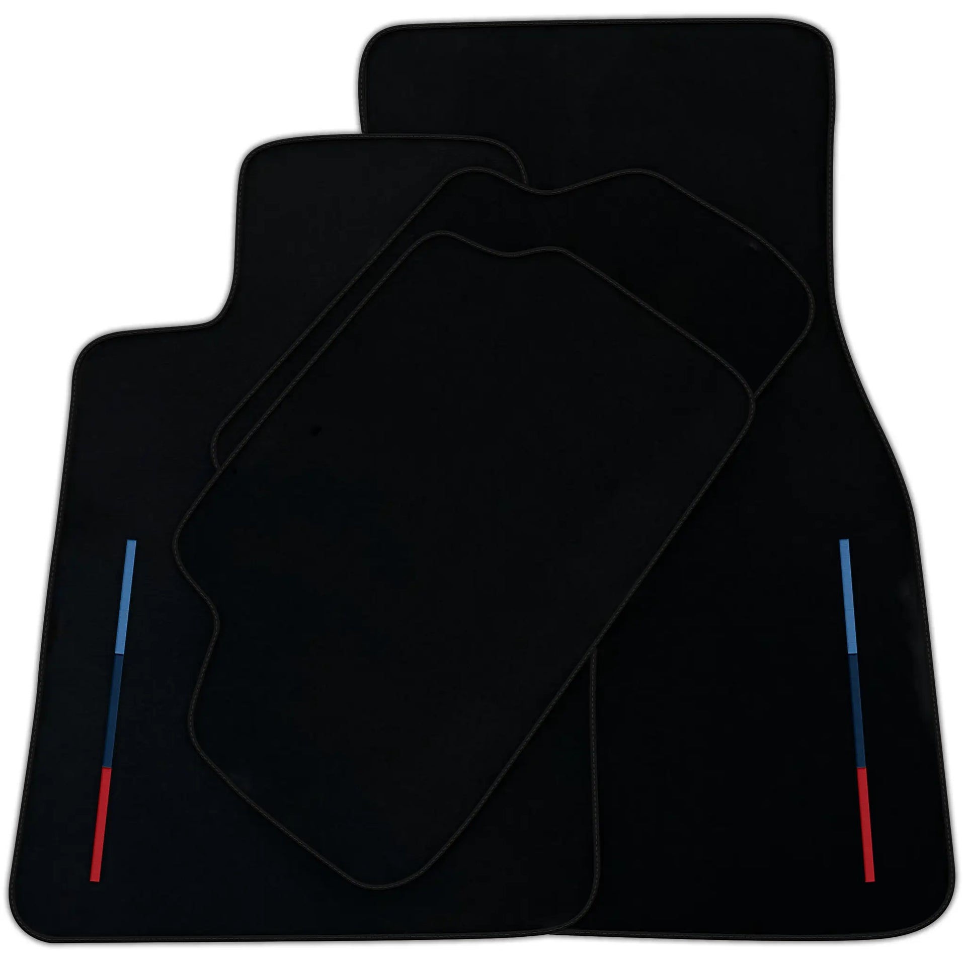 Black Floor Mats For BMW M6 F13 Coupe With 3 Color Stripes Tailored Set Perfect Fit | Various Trim Colors