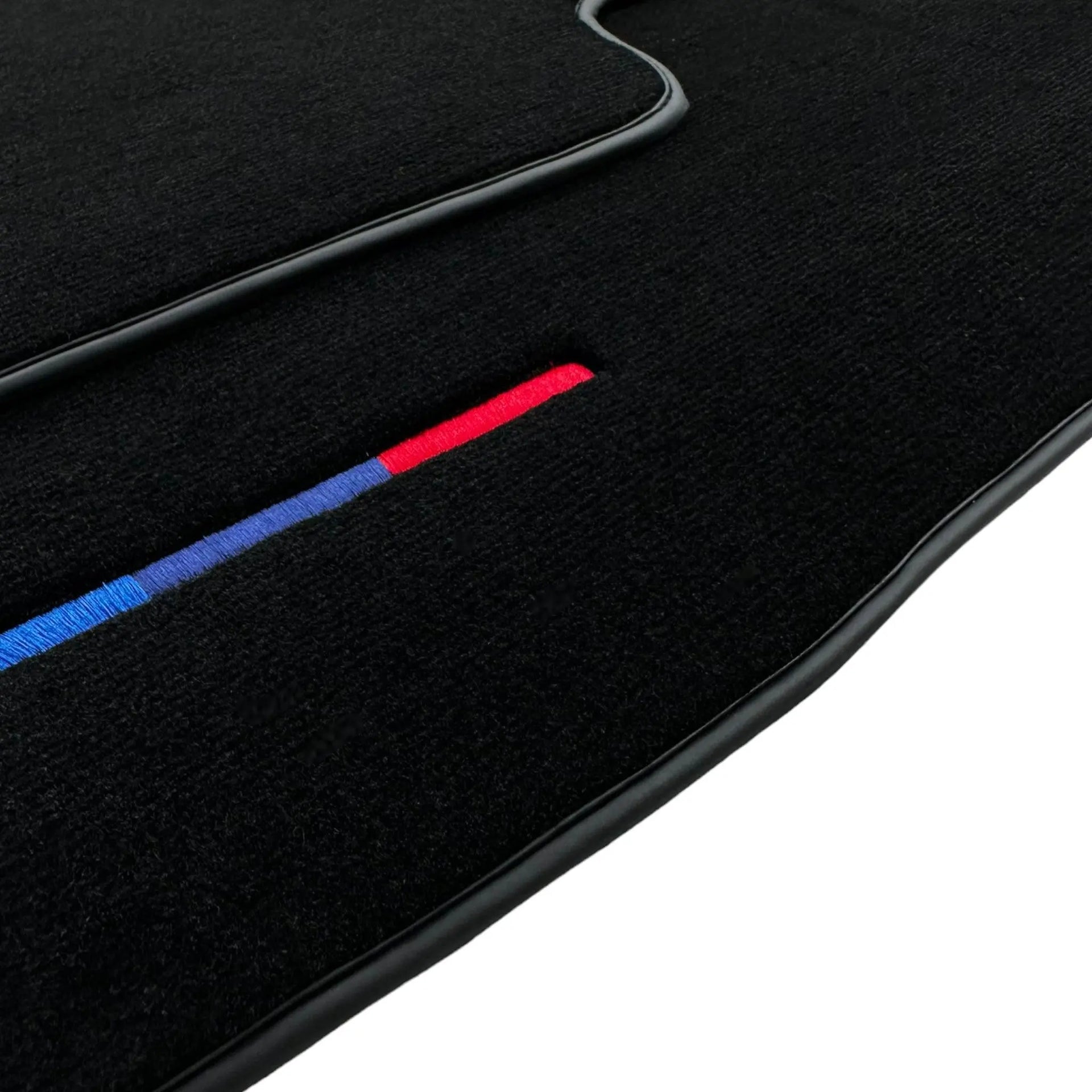 Black Floor Mats For BMW Z4 Series E89 With Color Stripes Tailored Set Perfect Fit - AutoWin