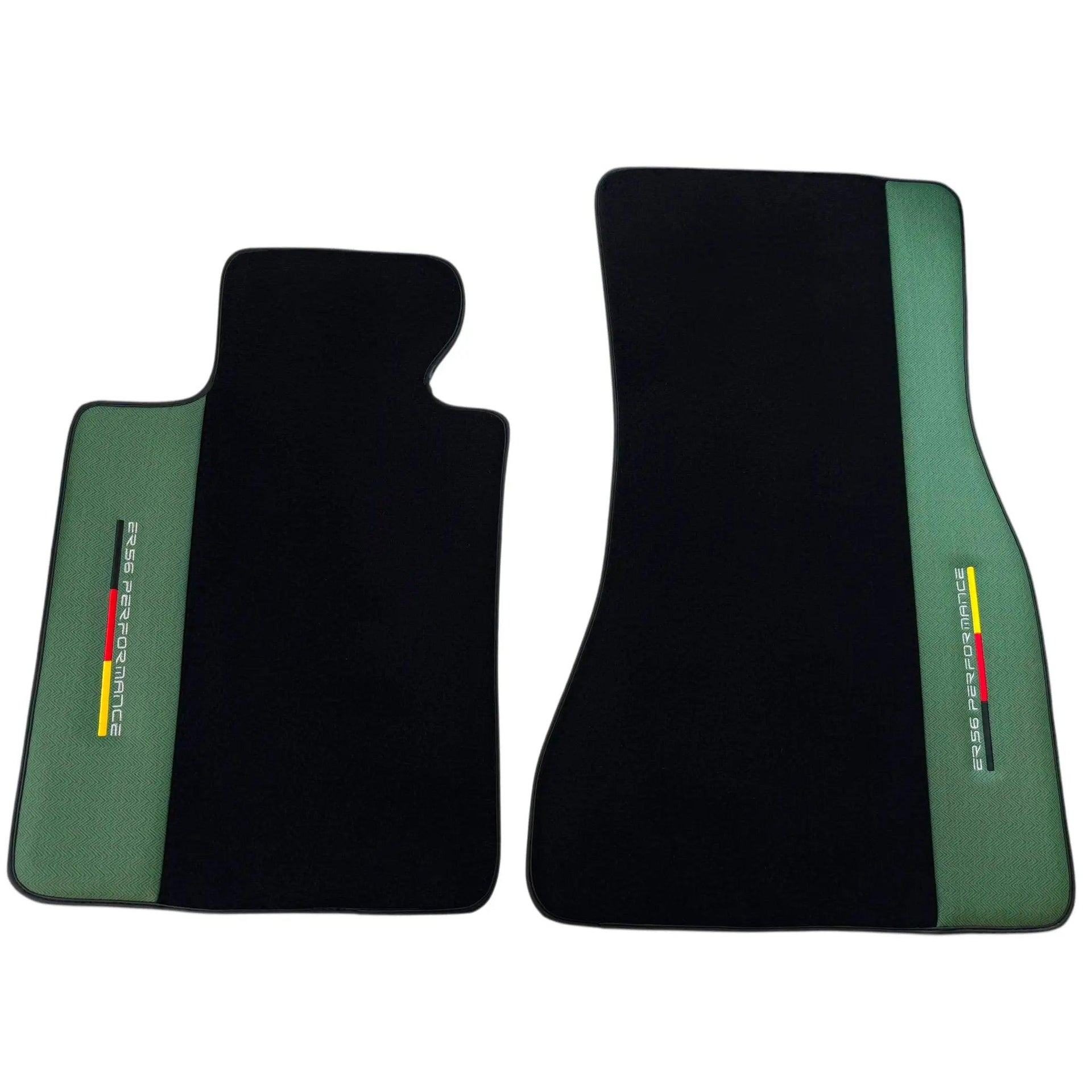 Black Floor Mats for BMW 1 Series F70 with Green Leather ER56 Performance