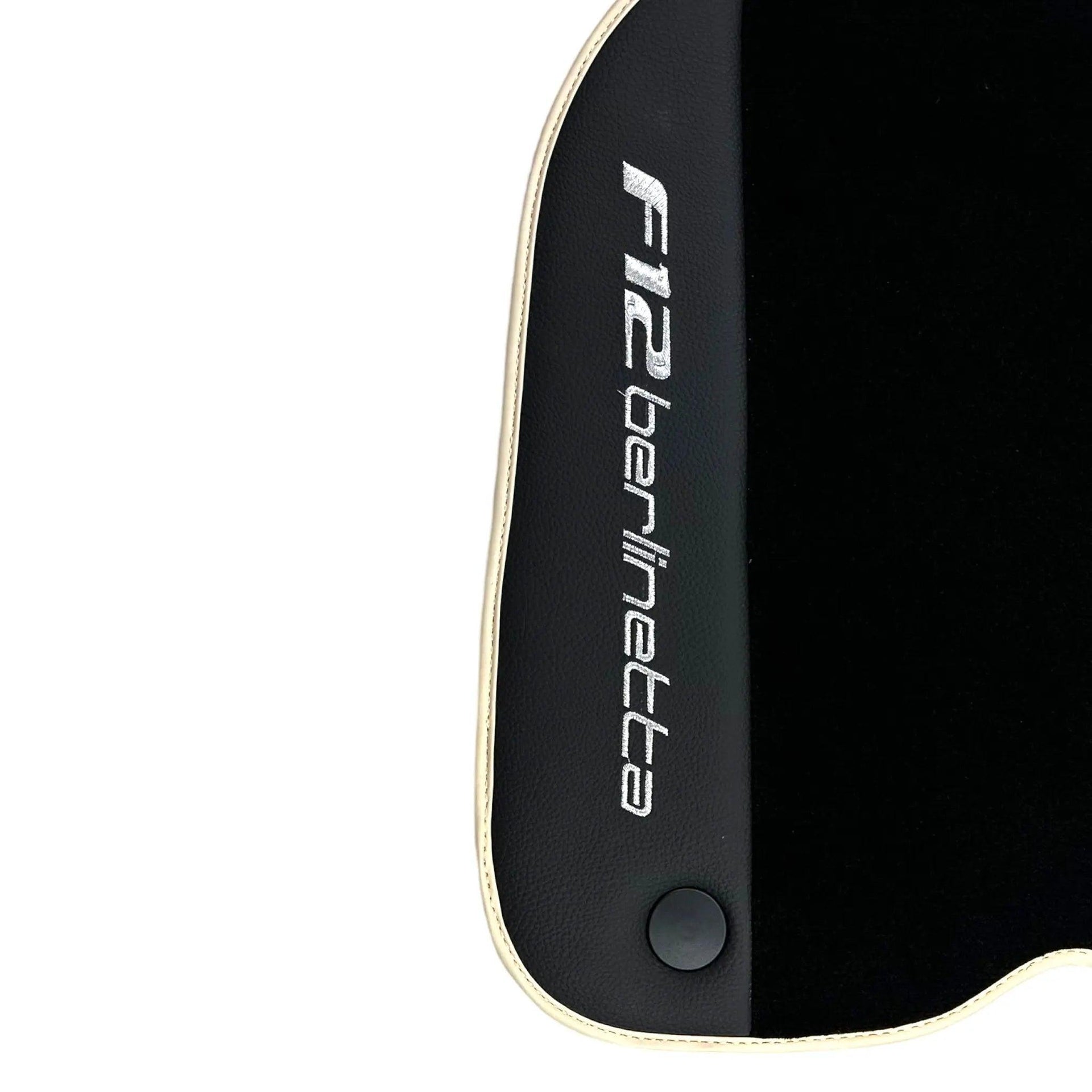 Black Floor Mats for Ferrari F12 Berlinetta (2012-2022) with Leather - AutoWin