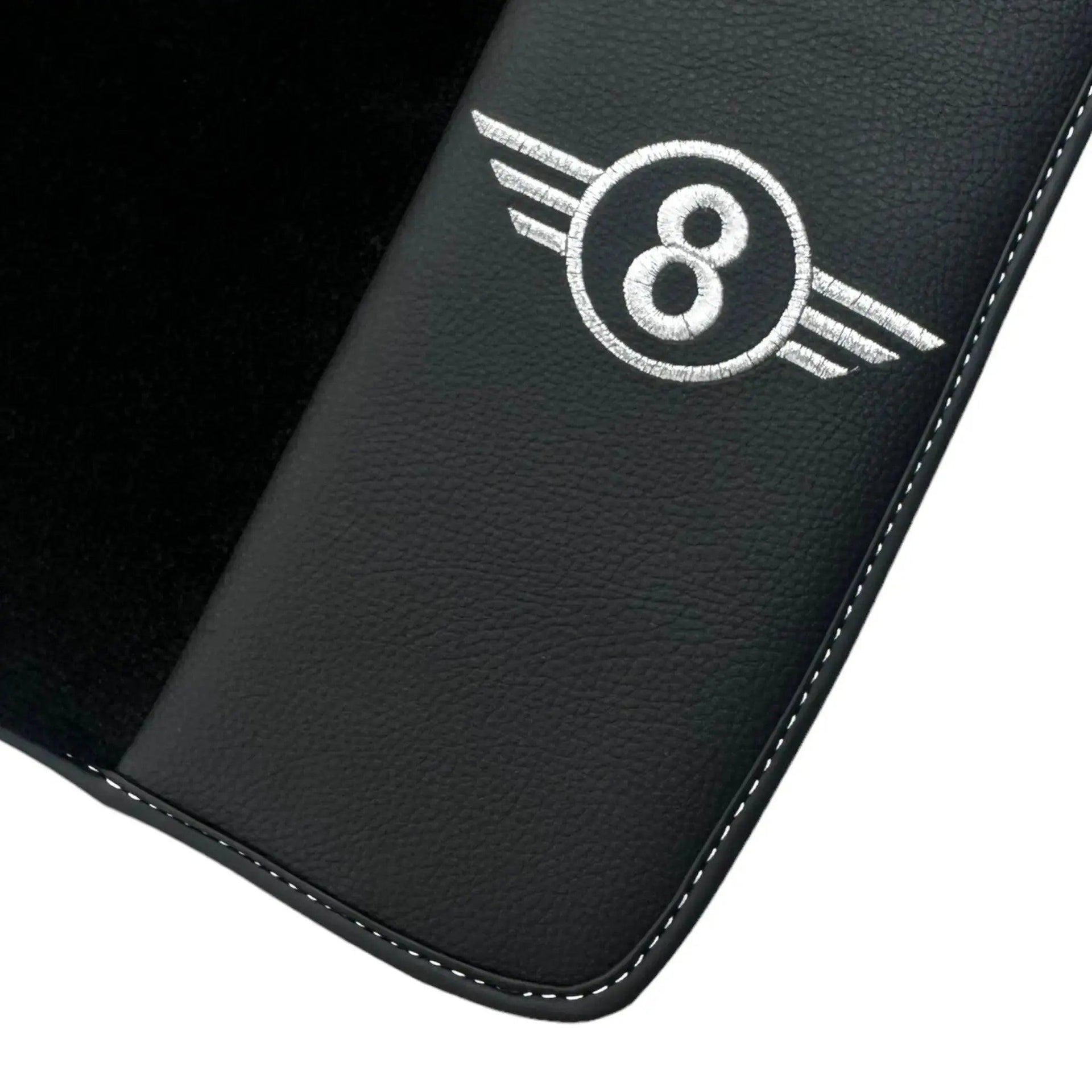 Black Floor Mats for Mini Cabrio F57 Convertible (2016-2023) with Leather - AutoWin