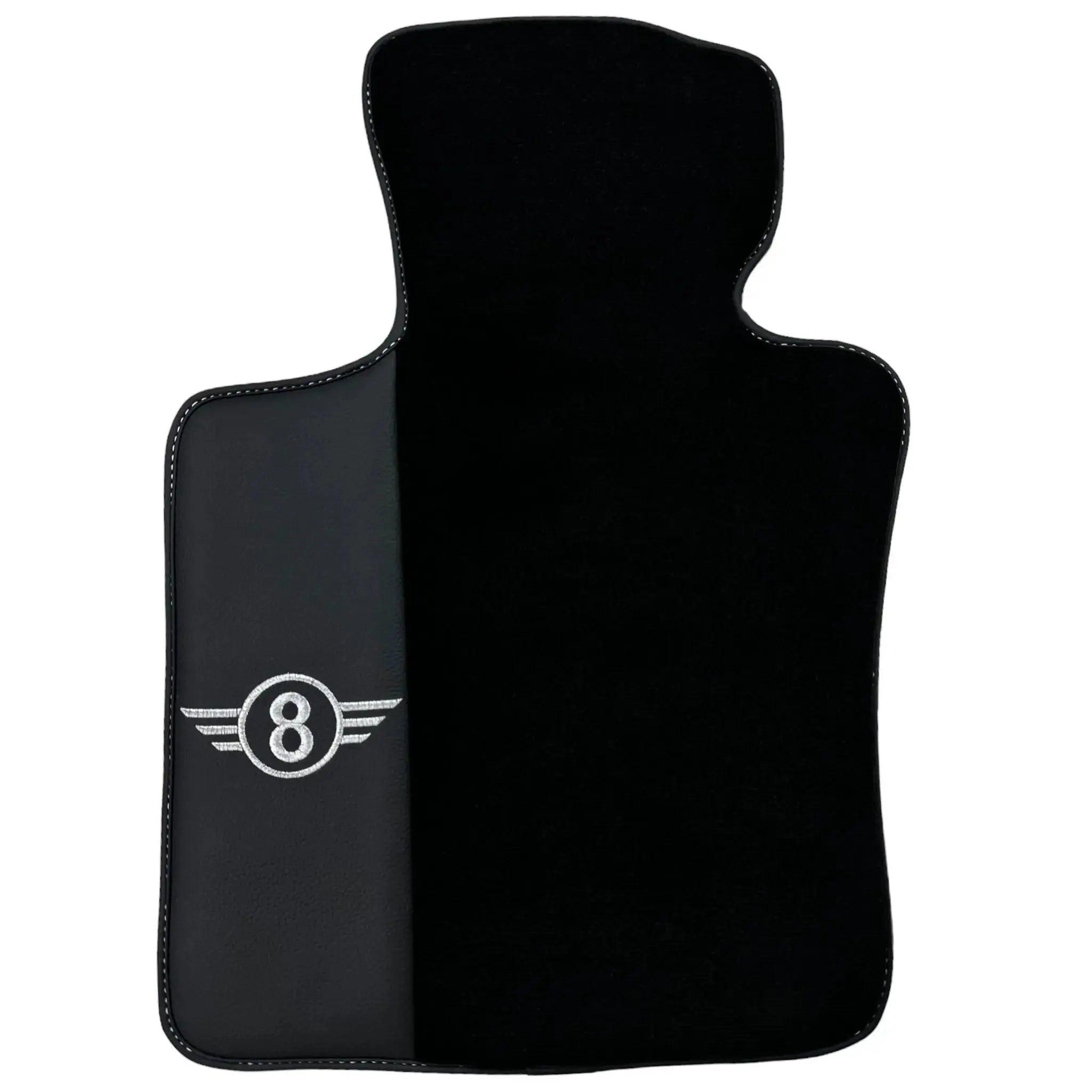 Black Floor Mats for Mini Cabrio R57 Convertible (2009-2016) with Leather - AutoWin