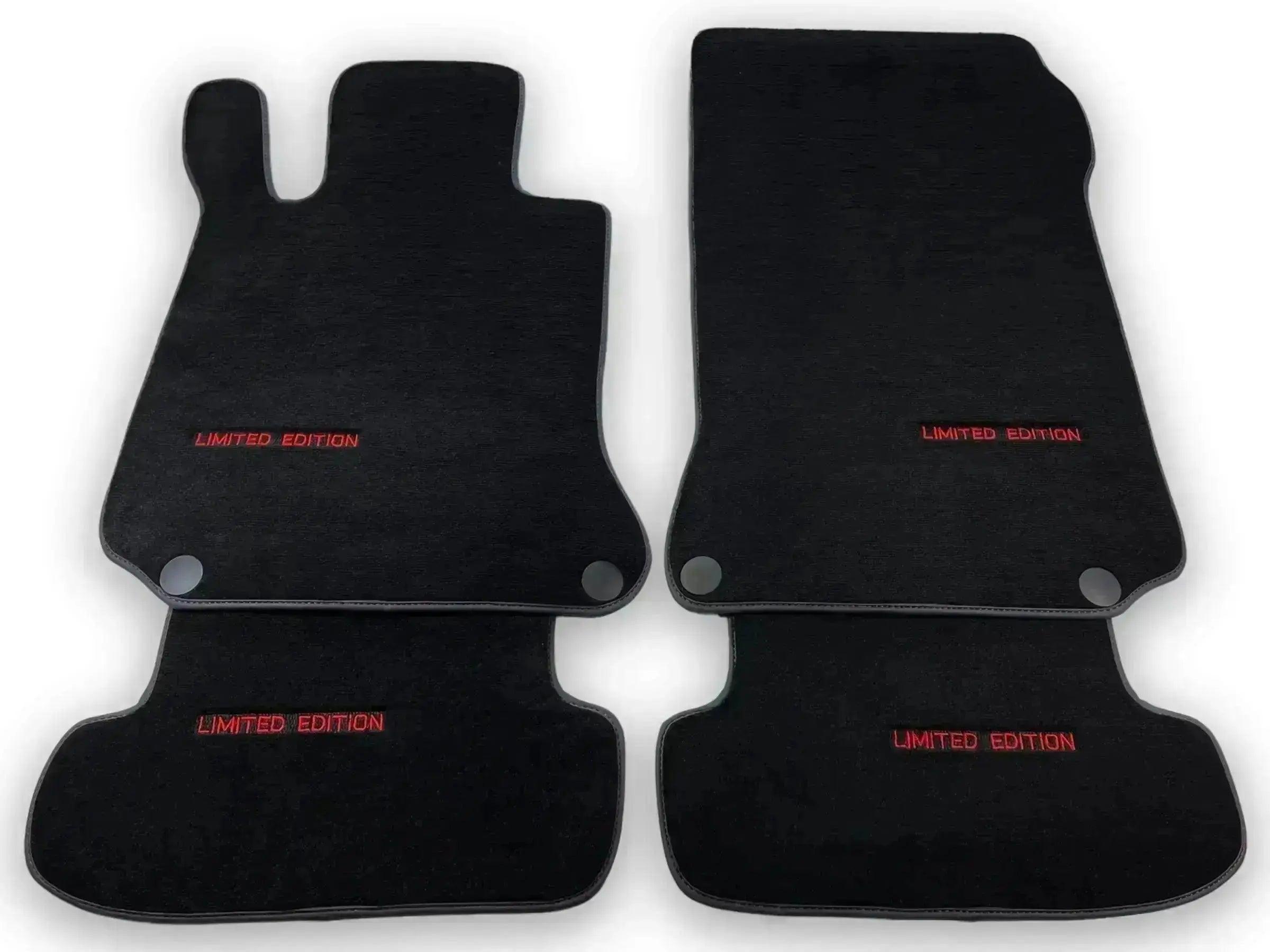 Black Leather Floor Mats For Mercedes Benz GLK-Class X204 (2012-2015) | ER56 Design - AutoWin