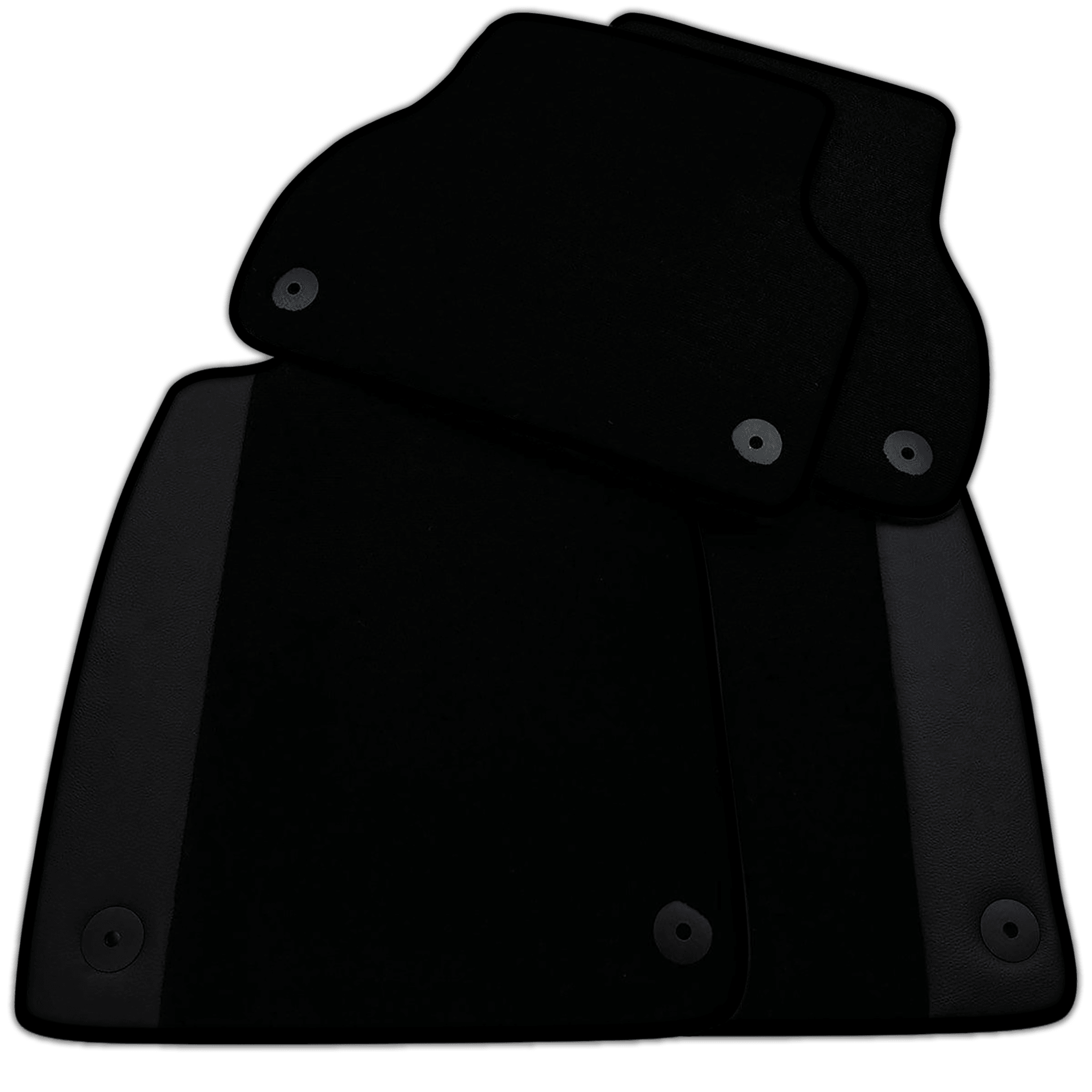 Black Floor Mats for Audi A2 2000-2005 8Z with Leather | Various Trim Colors