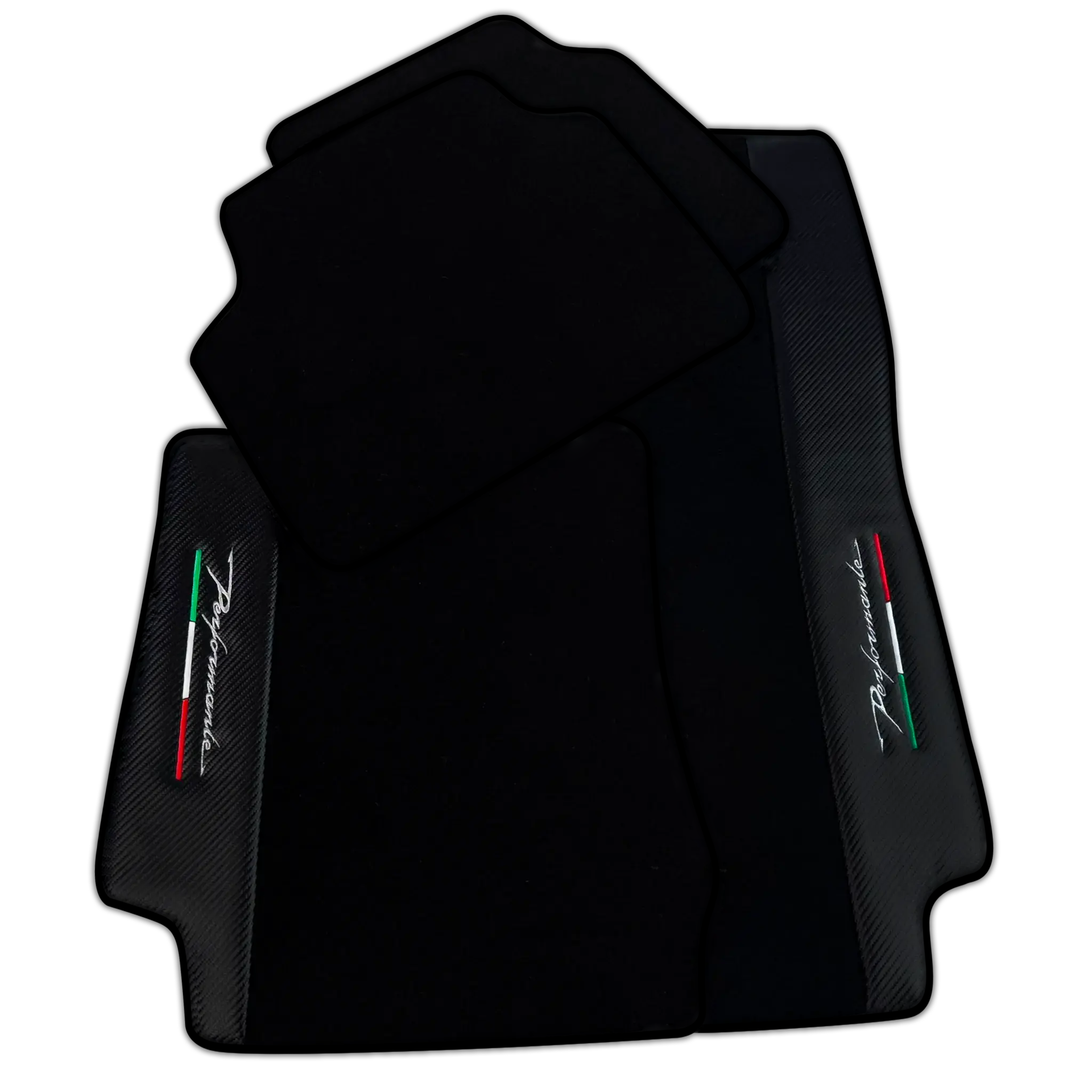 Carbon Fiber Black Floor Mats for Alfa Romeo Giulia (2016-2024) Rear Wheel Drive | Performante