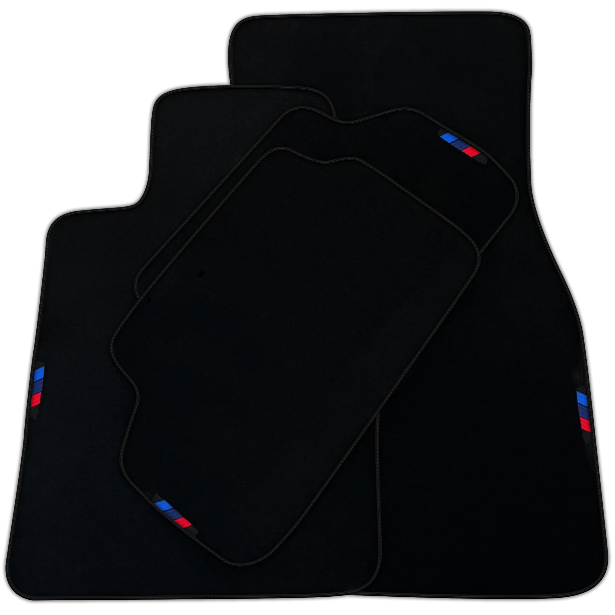 Black Floor Mats For BMW 7 Series F02 | Green Trim AutoWin Brand | Various Trim Colors
