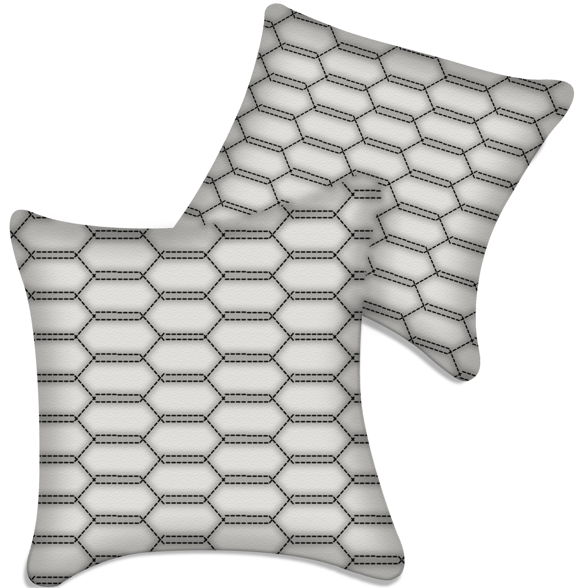 Customizable White Leather Pillows Set of 2 for All Vehicles