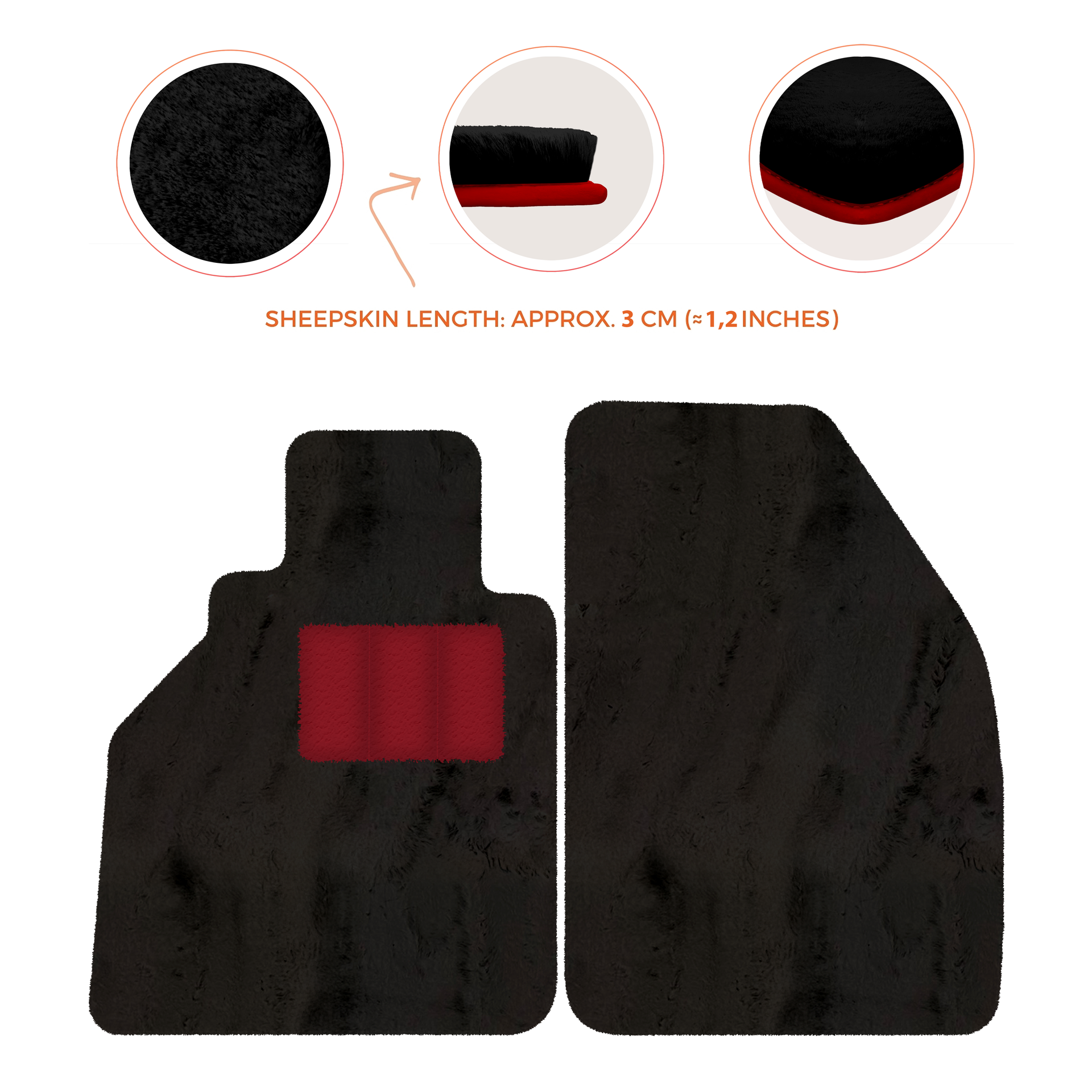Premium Sheepskin Floor Mats for Porsche 986 Boxster (1996-2004)
