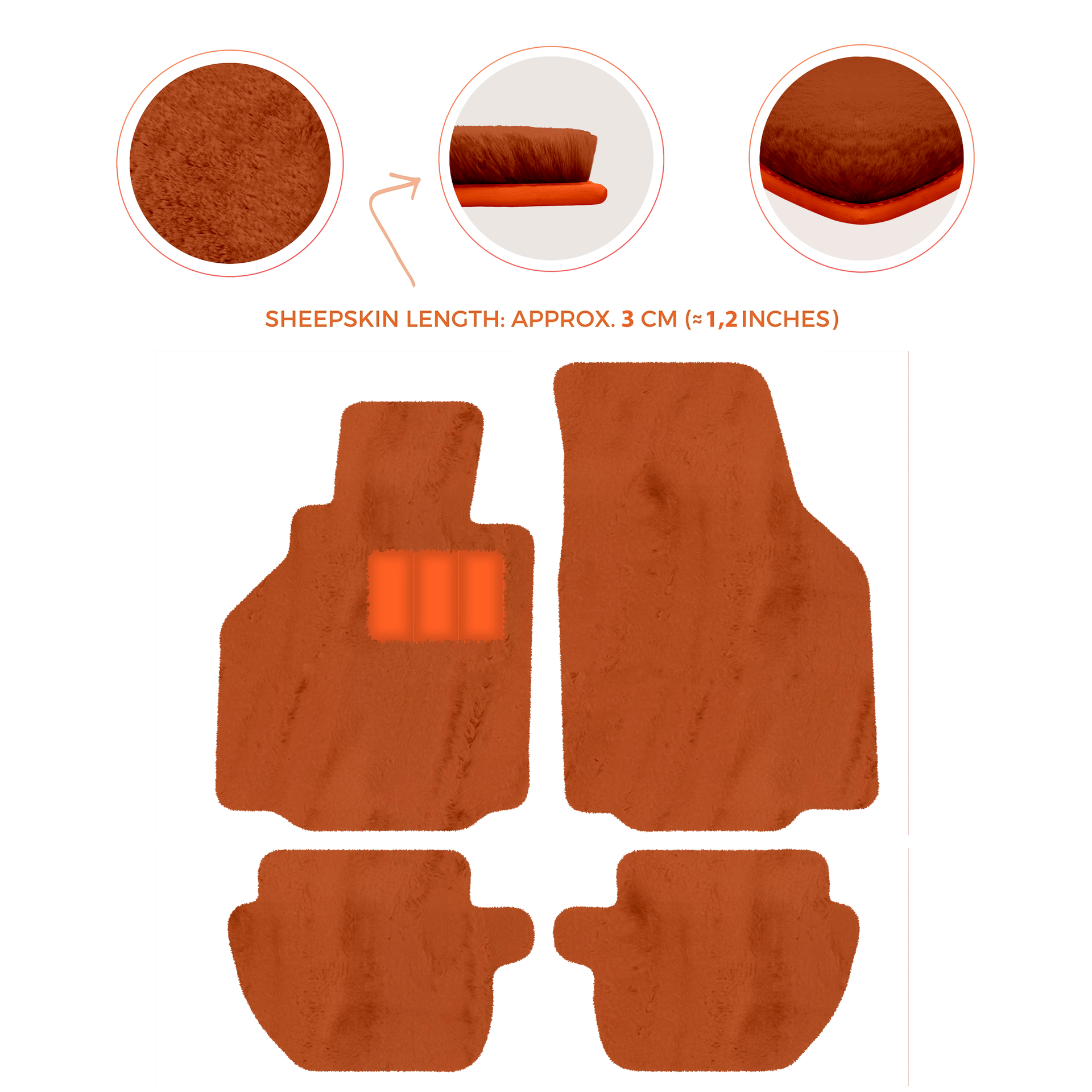 Premium Luxury Sheepskin Floor Mats for Ferrari Roma (2021-2024)