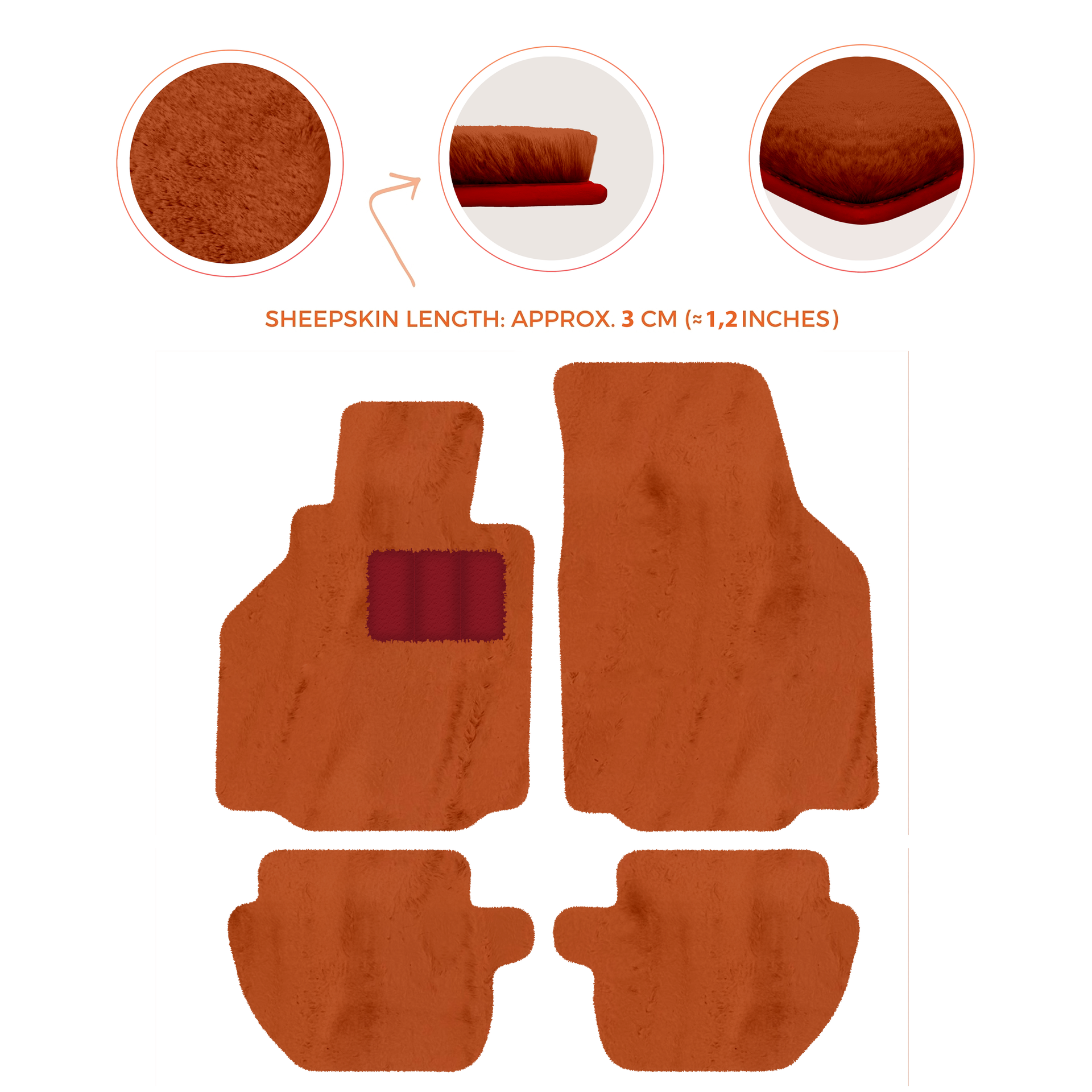 Premium Luxury Sheepskin Floor Mats for Ferrari Roma (2021-2024)