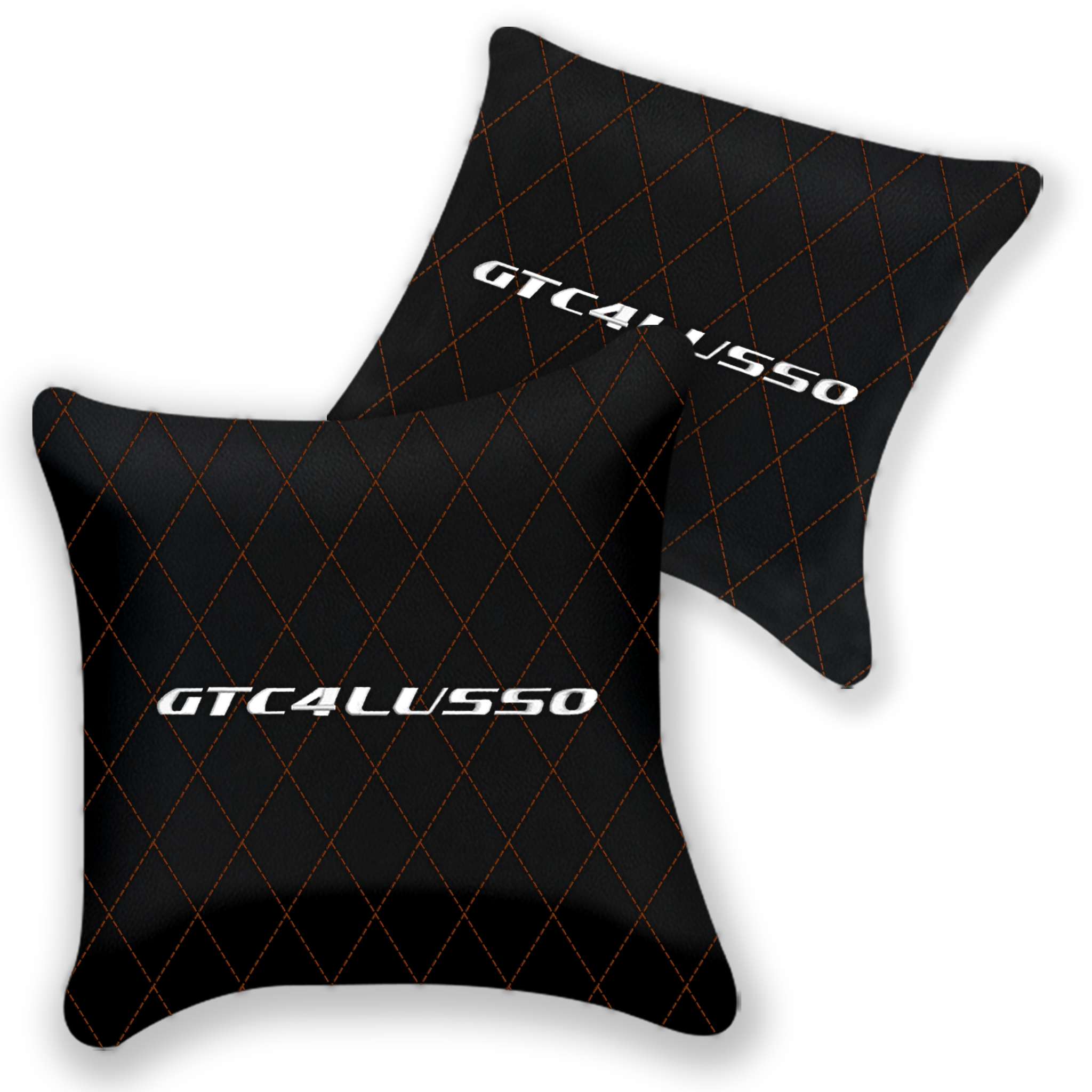 Customizable Black Leather Pillows for Ferrari Roma (2021-2024)