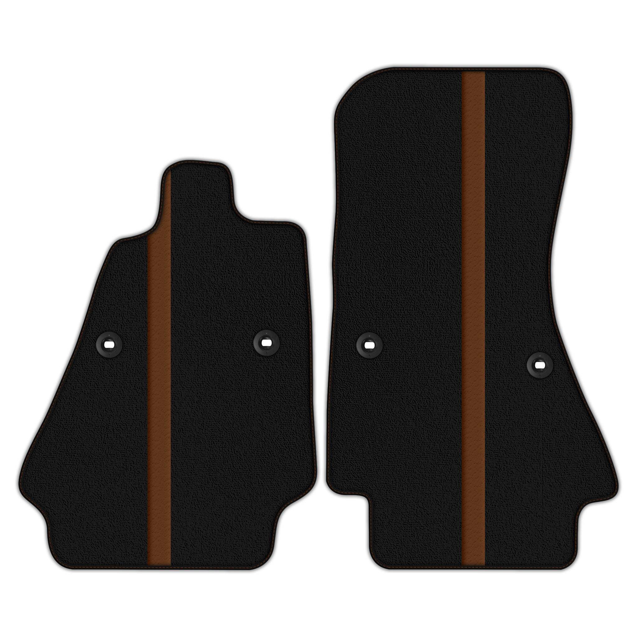 Black Floor Mats with Leather Line for Bugatti Chiron (2016-2022) - Various Colors