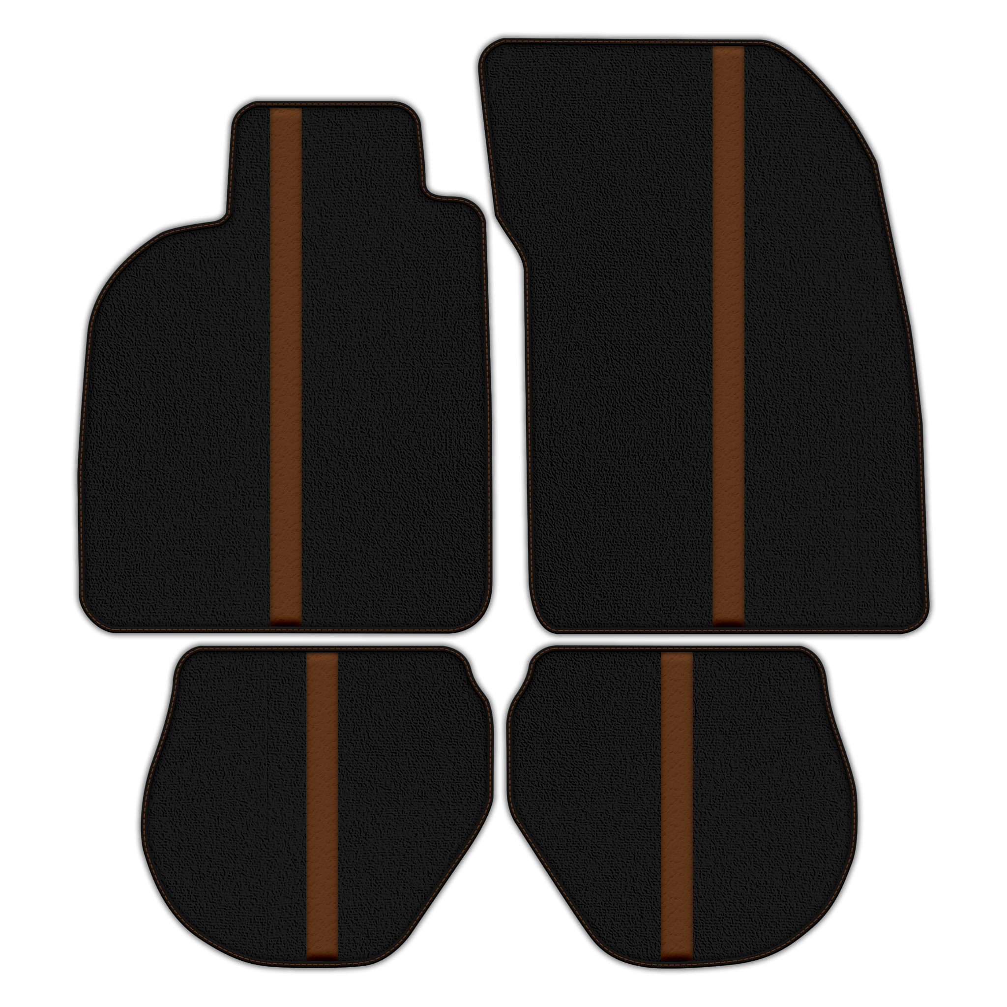 Black Floor Mats with Leather Line for Porsche 911 - 993 (1994-1998) - Various Colors