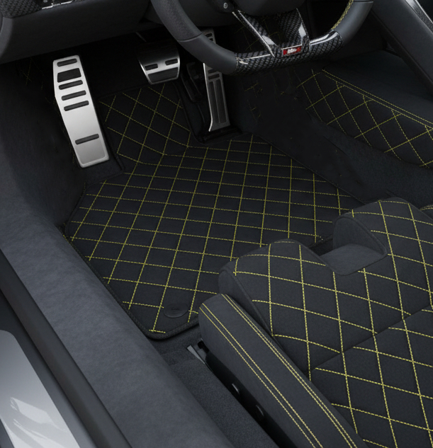 Customizable Leather Floor Mats with Hex Pattern for Lamborghini Countach (1974–1990) - AutoWin