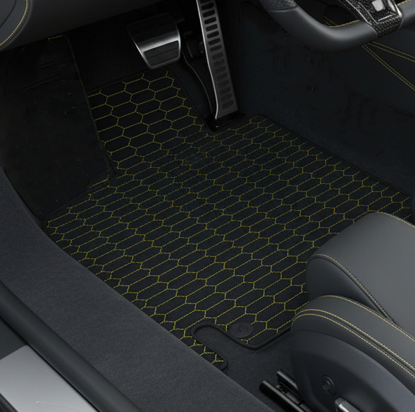 Customizable Leather Floor Mats with Hex Pattern for Lamborghini Countach (1974–1990) - AutoWin