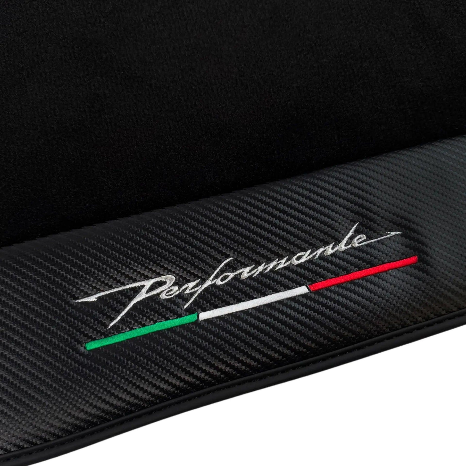 Carbon Fiber Black Floor Mats for Alfa Romeo Giulia (1962-1978) | Performante