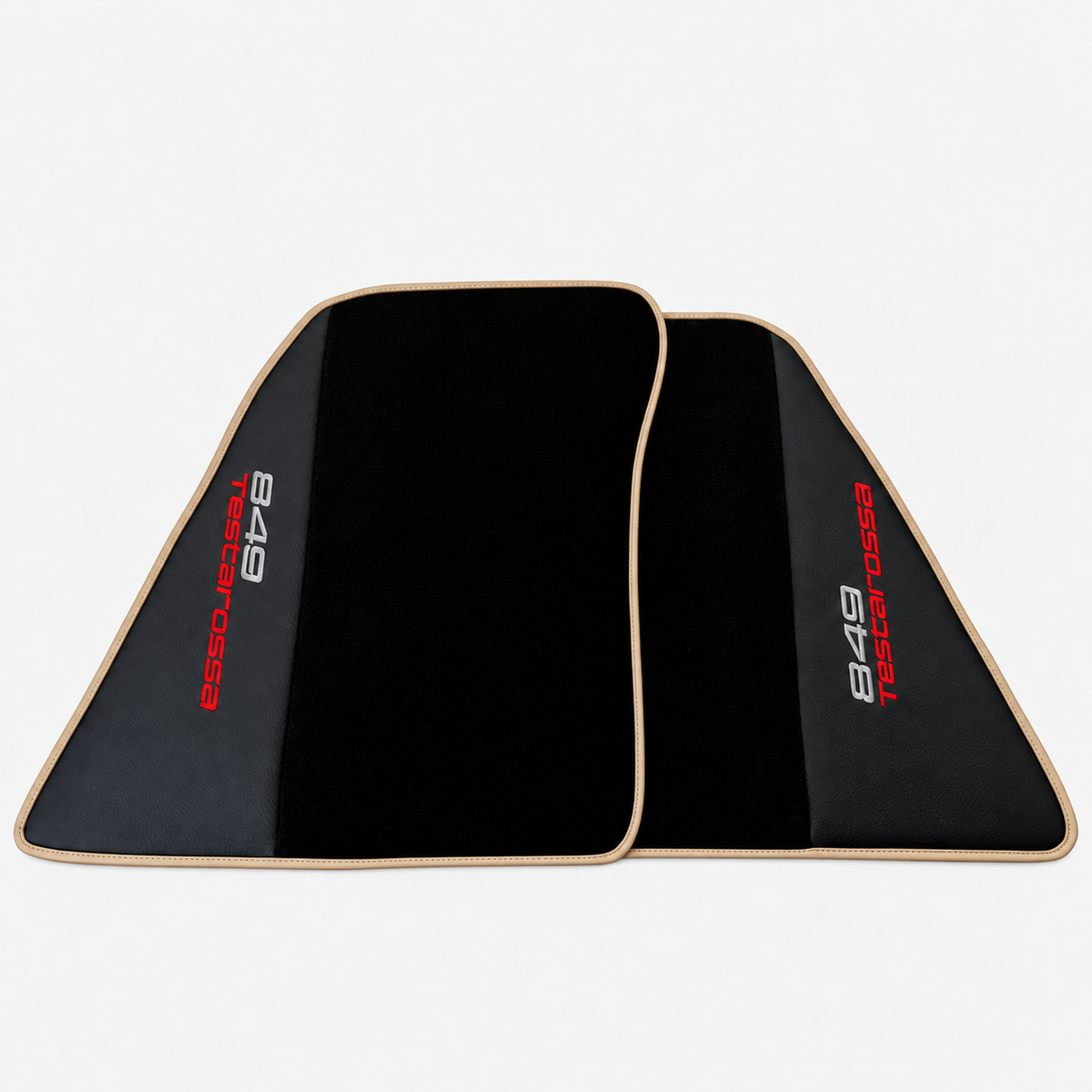 Black Leather Floor Mats Daytona Pattern for Ferrari 849 Testarossa (2026-2027)