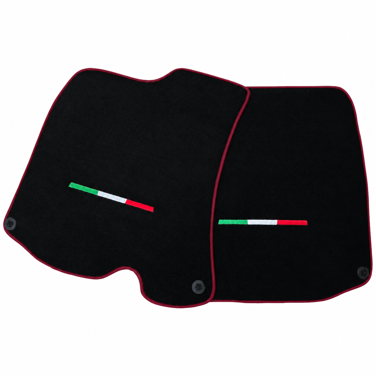 Black Floor Mats For Ferrari Roma (2021-2027) with Leather and Beige Trim