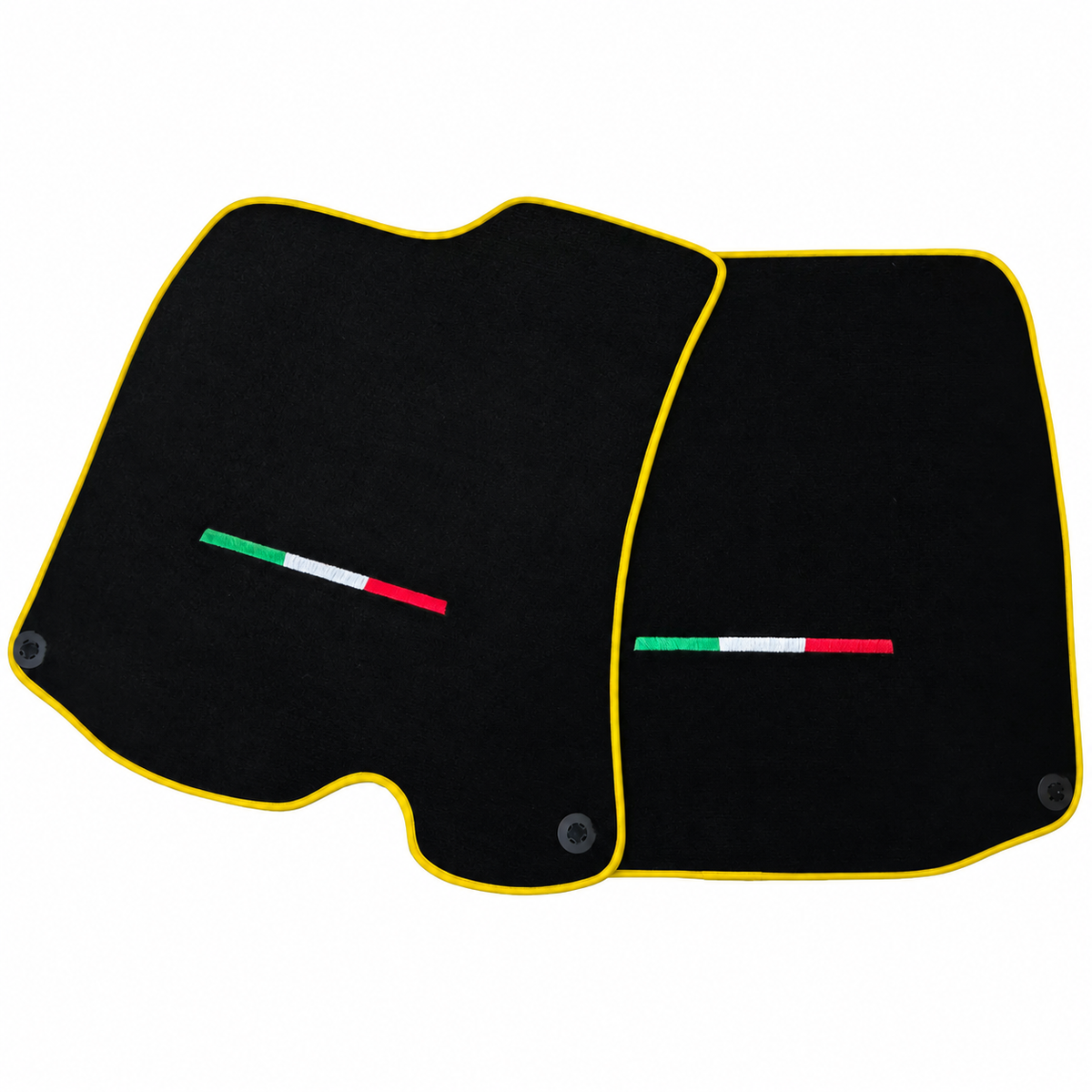 Black Floor Mats For Ferrari Roma (2021-2027) with Leather and Beige Trim