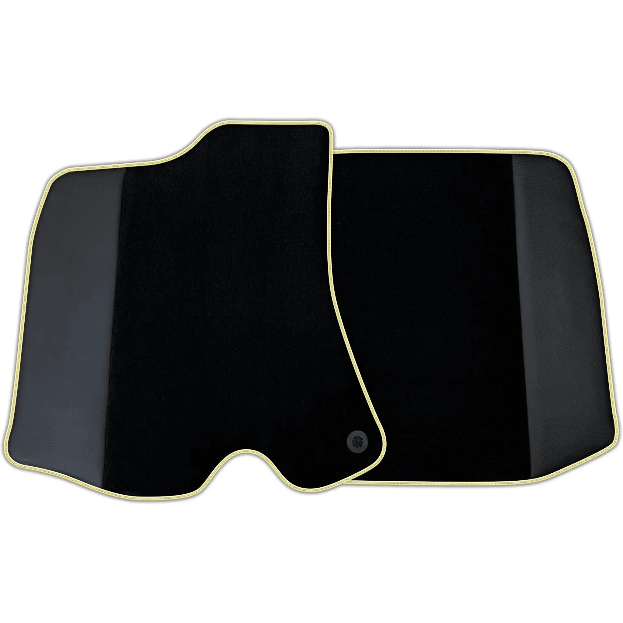 Custom Black Floor Mats for Ferrari Roma (2021-2024) with Leather -