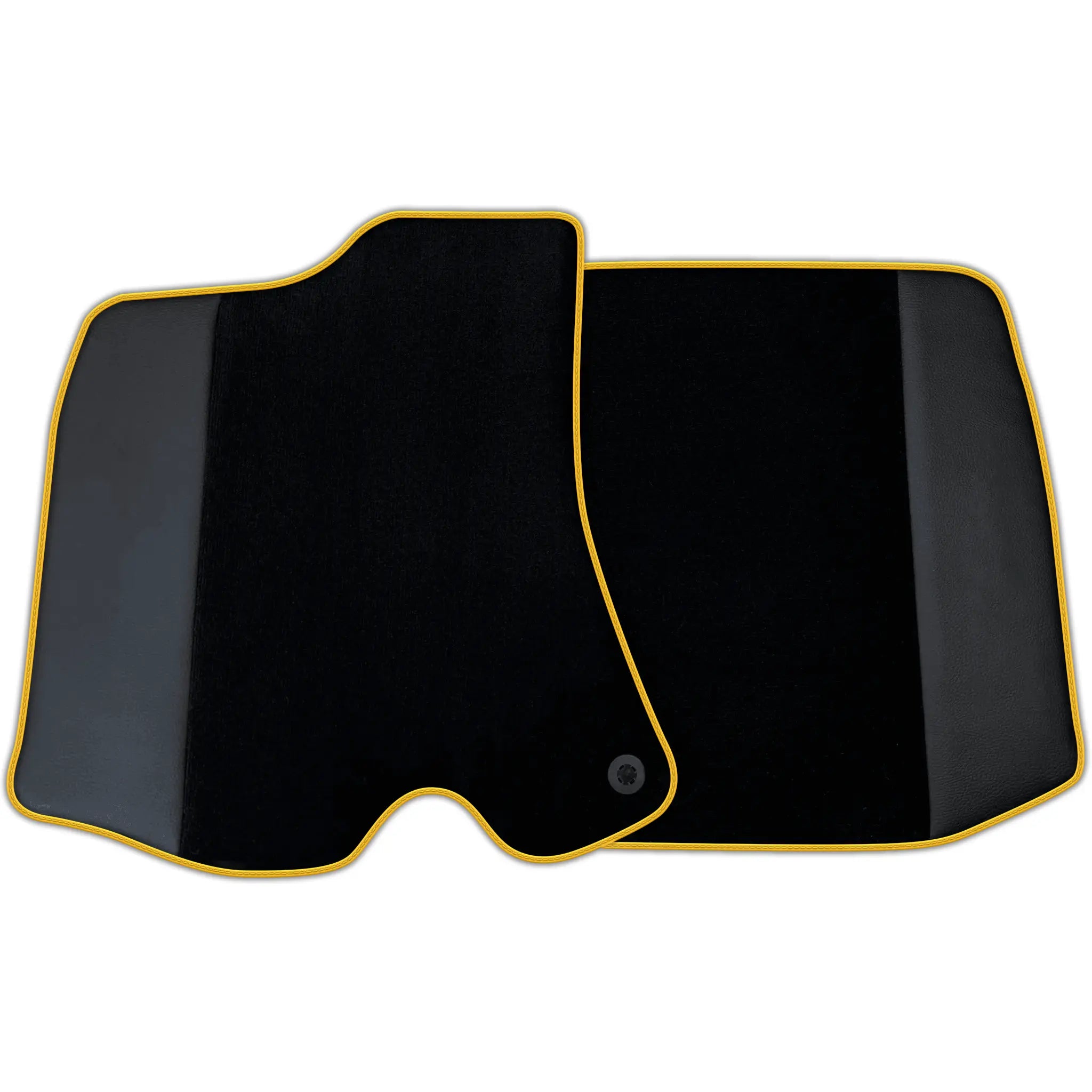 Custom Black Floor Mats for Ferrari Roma (2021-2024) with Leather -