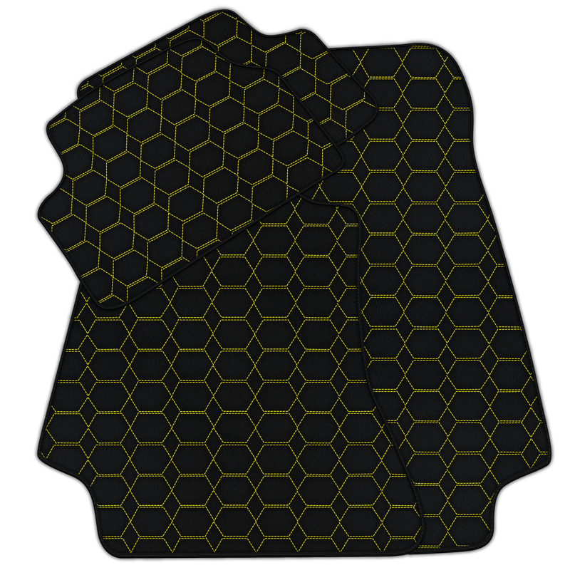 Customizable Leather Floor Mats with Hexagon Hex Pattern for Mercedes Benz E-Class A207 Convertible Facelift (2013-2017)