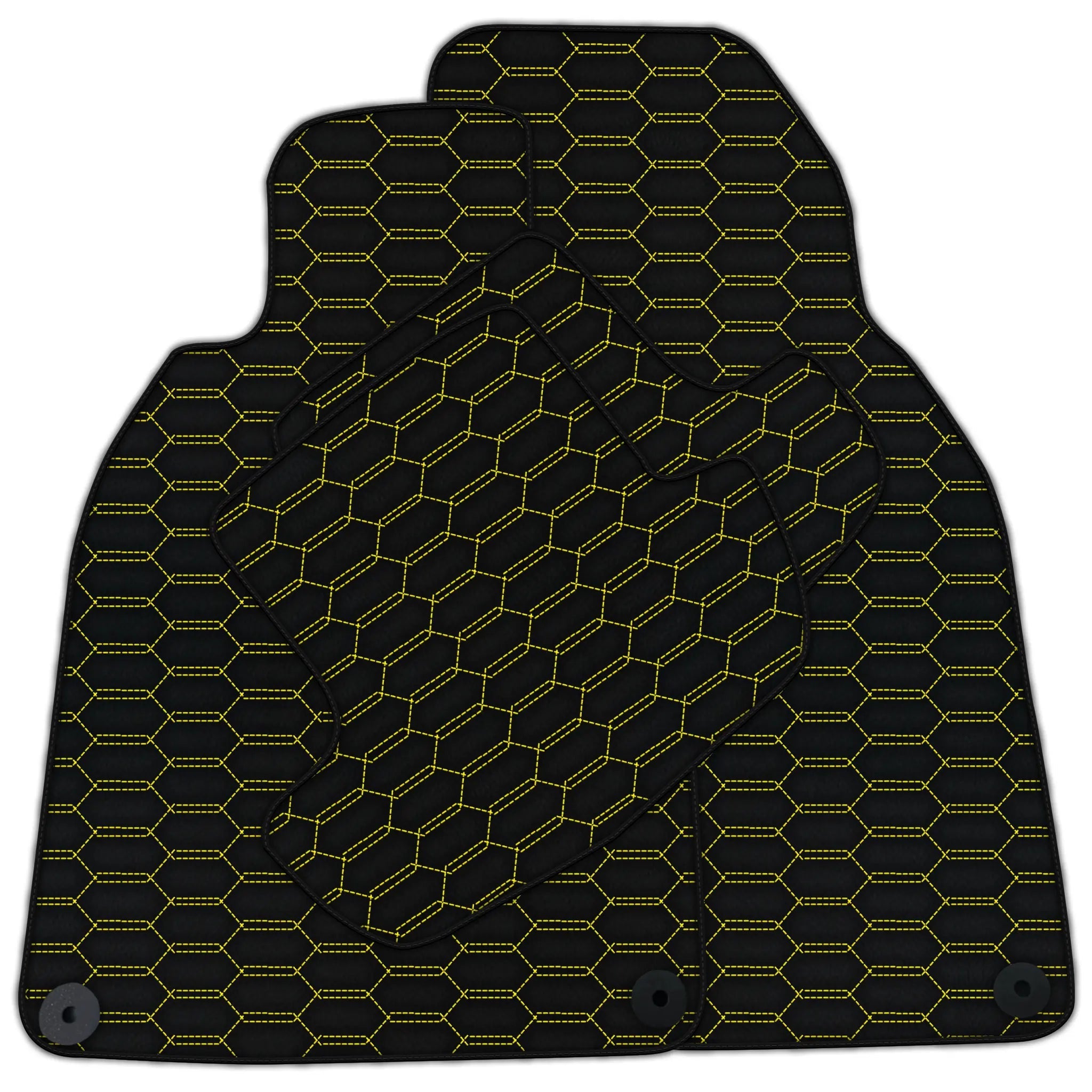 Customizable Leather Floor Mats with Interlaced Hex Pattern for Porsche 911 - 992 (2019-2024)
